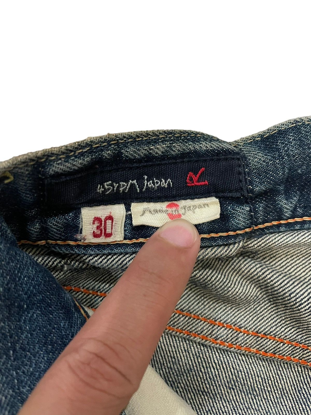 45rpm × Japanese Brand 90s Vtg 45rpm Distressed Faded Reworked Jeans Size US 30 / EU 46 - 10 Thumbnail