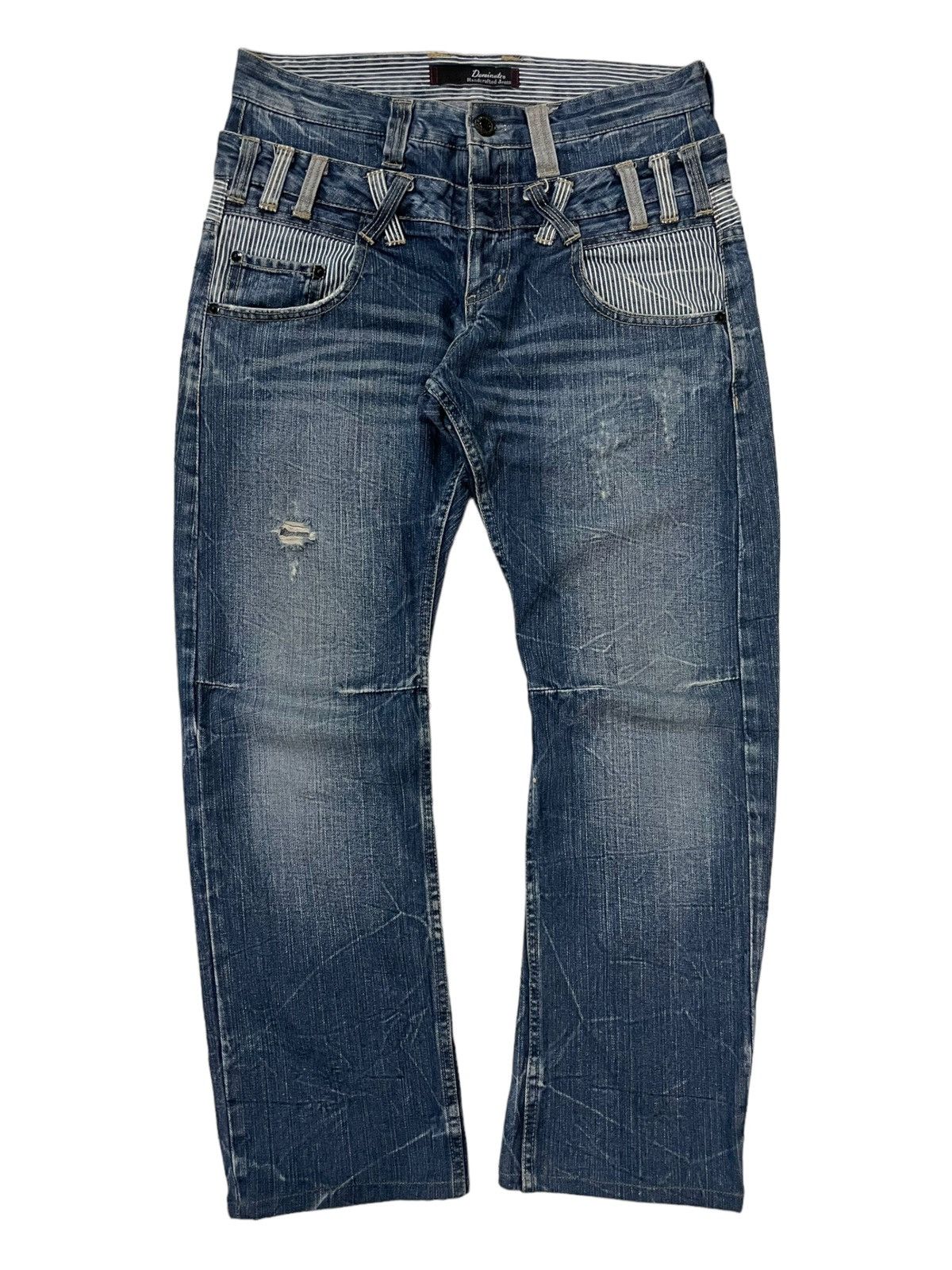 14th Addiction × Japanese Brand Y2k Japanese Dominate Double Waist Faded Grunge Punk Jeans Size US 32 / EU 48 - 2 Thumbnail