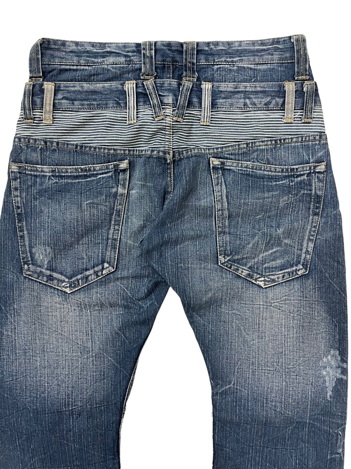 14th Addiction × Japanese Brand Y2k Japanese Dominate Double Waist Faded Grunge Punk Jeans Size US 32 / EU 48 - 10 Thumbnail