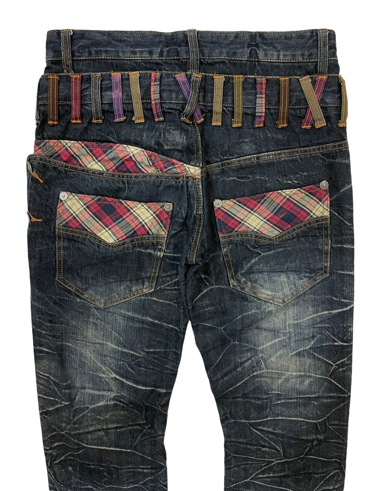 Japanese Brand × Seditionaries × semanticdesign Y2k Nylaus Japanese Double Waist Whisker Faded Punk Jeans Size US 30 / EU 46 - 10 Thumbnail