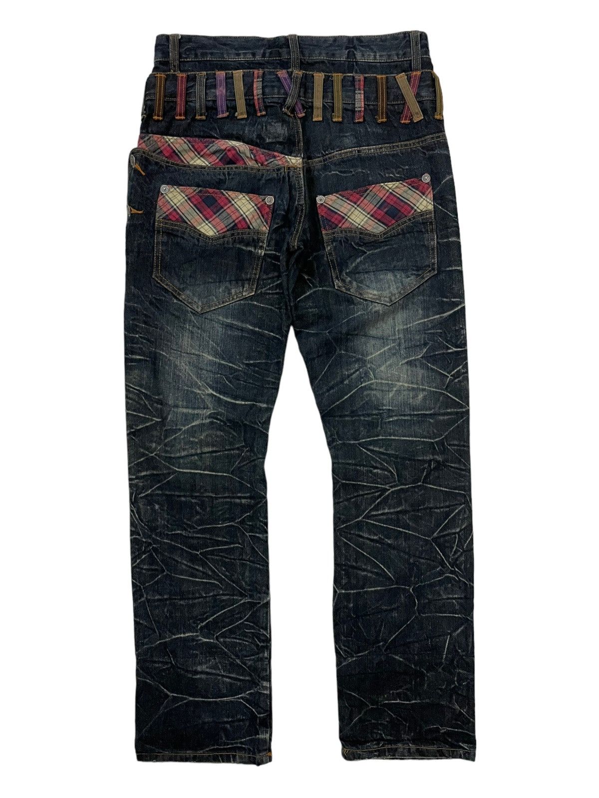 Japanese Brand × Seditionaries × semanticdesign Y2k Nylaus Japanese Double Waist Whisker Faded Punk Jeans Size US 30 / EU 46 - 3 Thumbnail