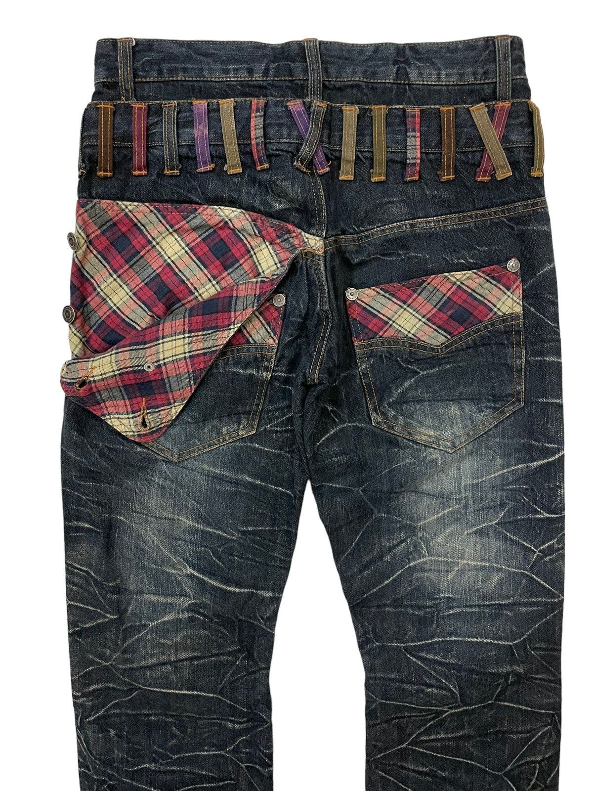 Japanese Brand × Seditionaries × semanticdesign Y2k Nylaus Japanese Double Waist Whisker Faded Punk Jeans Size US 30 / EU 46 - 11 Thumbnail