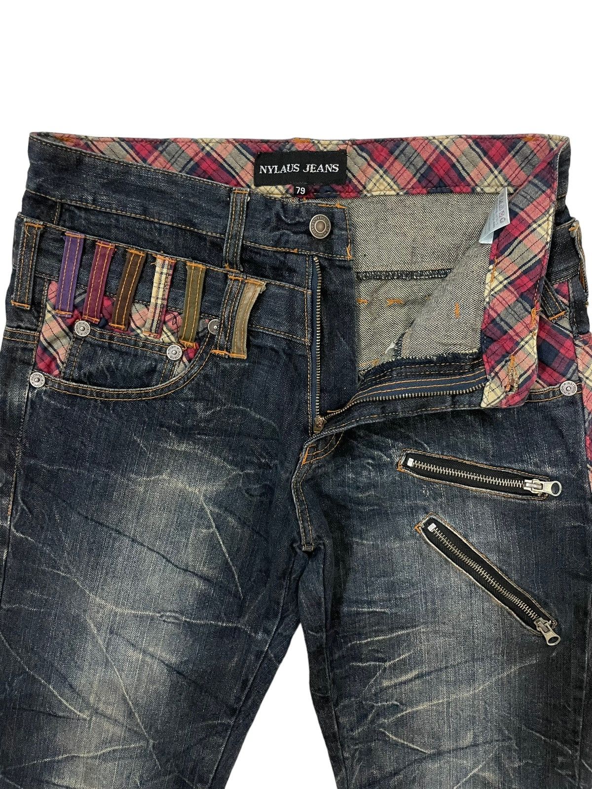 Japanese Brand × Seditionaries × semanticdesign Y2k Nylaus Japanese Double Waist Whisker Faded Punk Jeans Size US 30 / EU 46 - 9 Thumbnail
