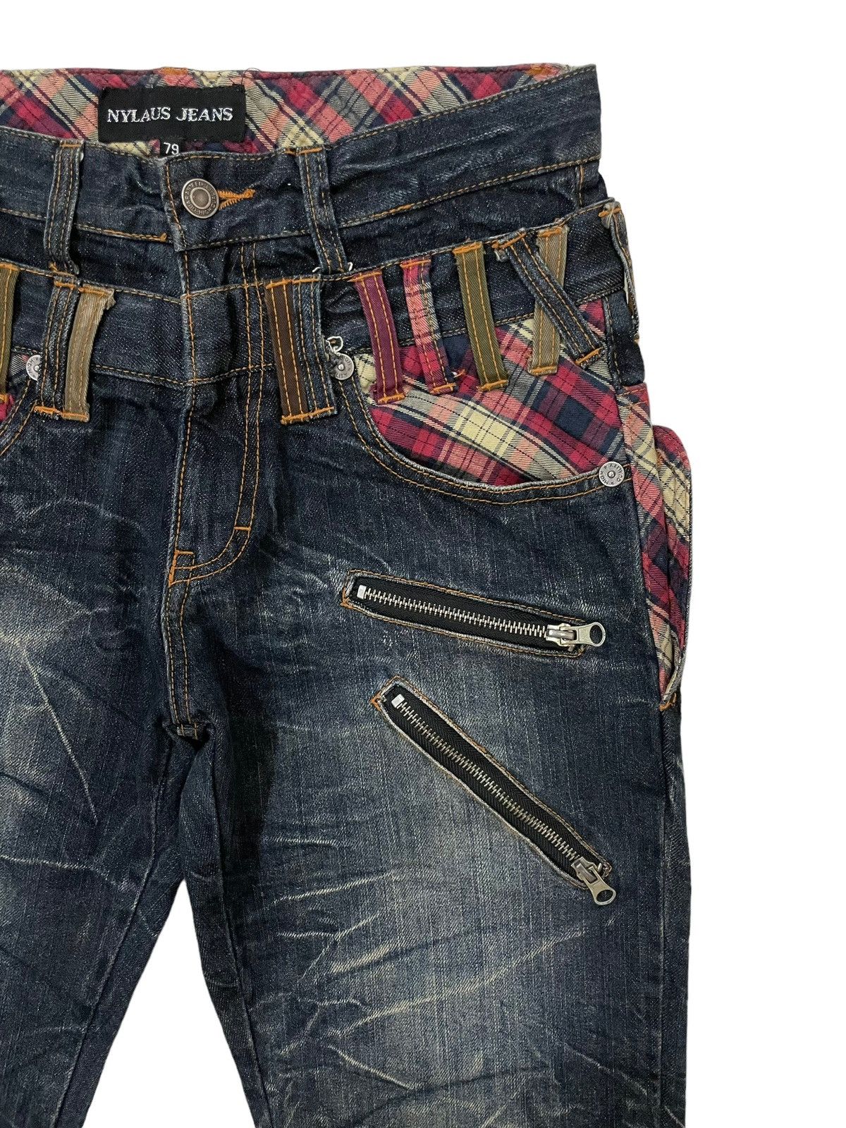 Japanese Brand × Seditionaries × semanticdesign Y2k Nylaus Japanese Double Waist Whisker Faded Punk Jeans Size US 30 / EU 46 - 7 Thumbnail