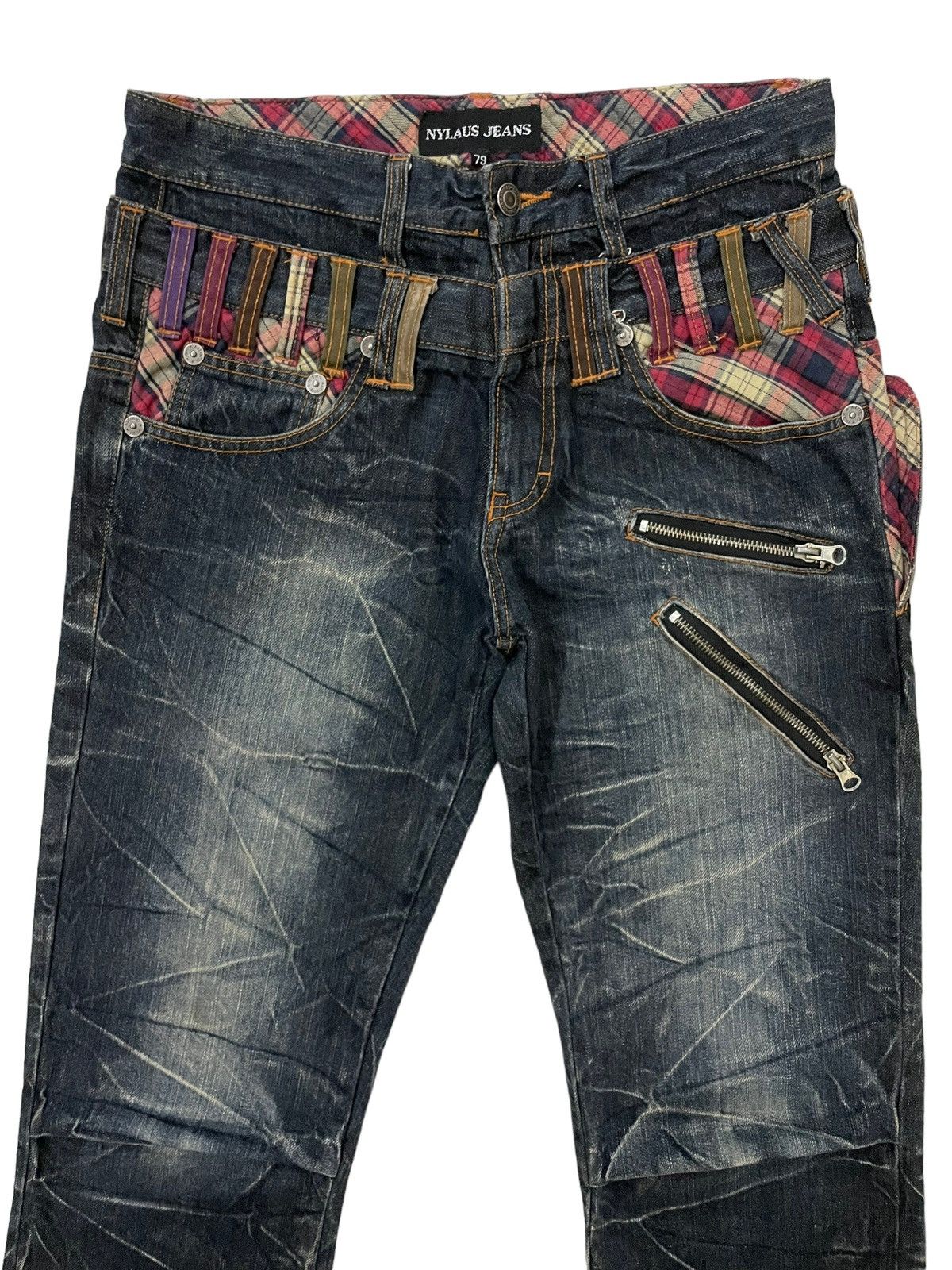 Japanese Brand × Seditionaries × semanticdesign Y2k Nylaus Japanese Double Waist Whisker Faded Punk Jeans Size US 30 / EU 46 - 4 Thumbnail