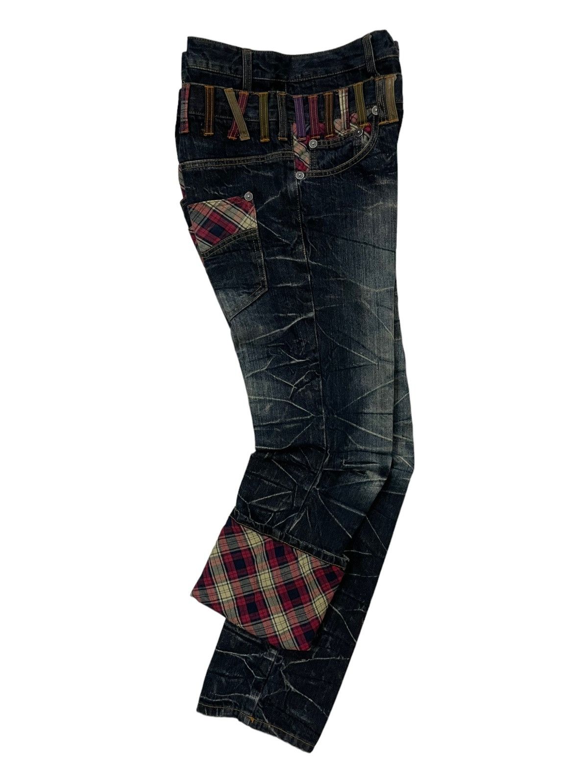 Japanese Brand × Seditionaries × semanticdesign Y2k Nylaus Japanese Double Waist Whisker Faded Punk Jeans Size US 30 / EU 46 - 2 Thumbnail