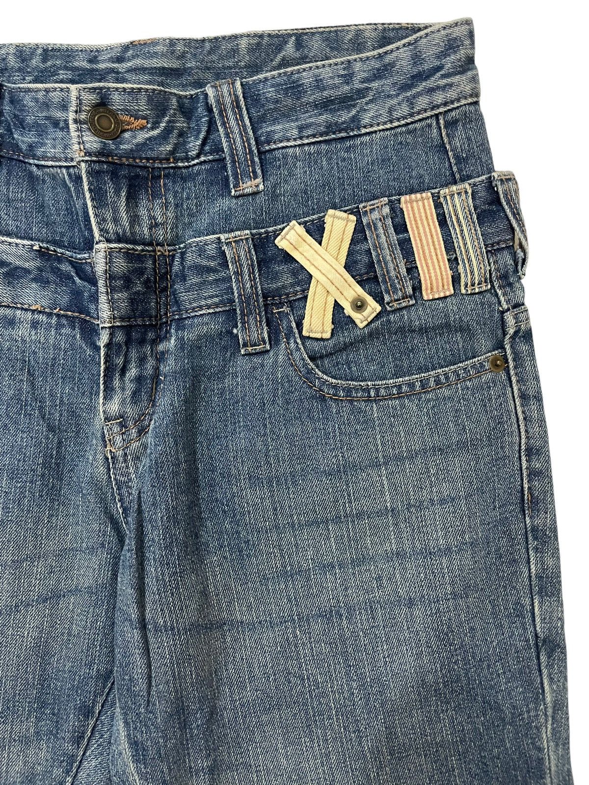 Japanese Brand × Seditionaries × Vintage Vtg Japanese Brand Double Waist Faded Bondage Punk Jeans Size US 30 / EU 46 - 6 Thumbnail