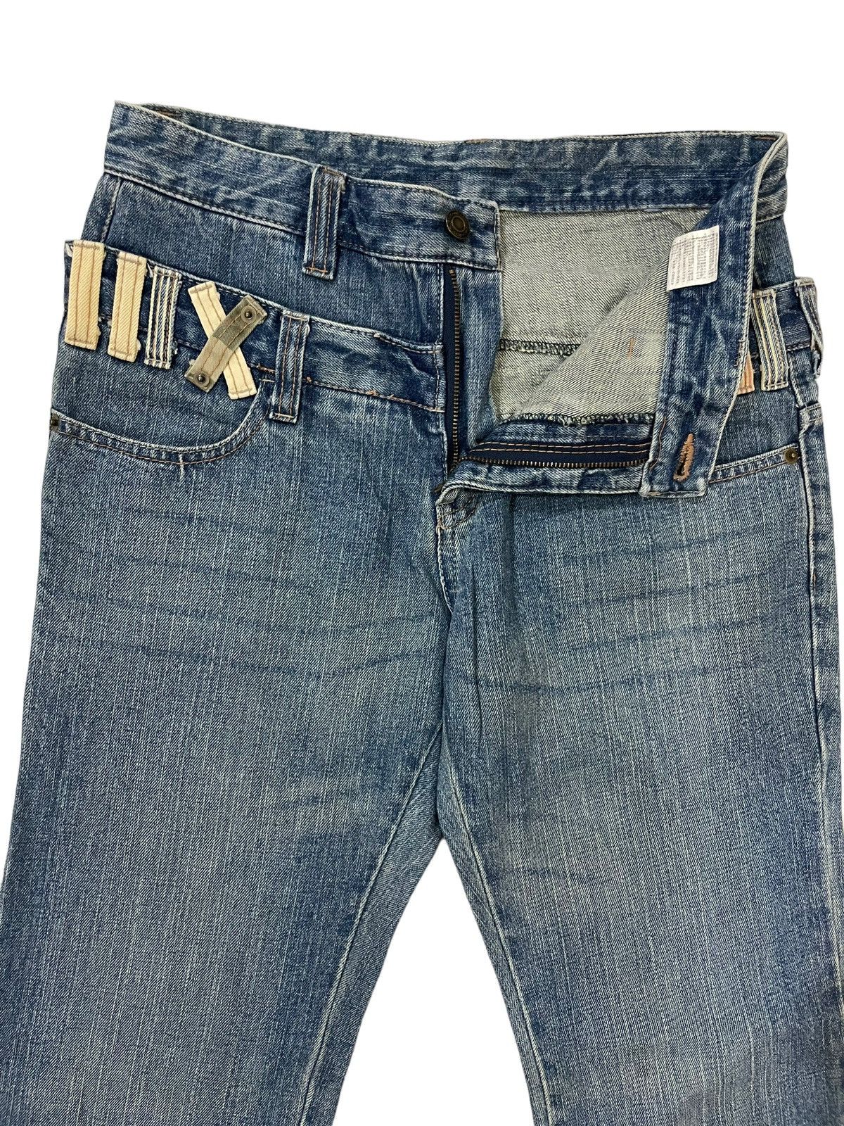 Japanese Brand × Seditionaries × Vintage Vtg Japanese Brand Double Waist Faded Bondage Punk Jeans Size US 30 / EU 46 - 8 Thumbnail