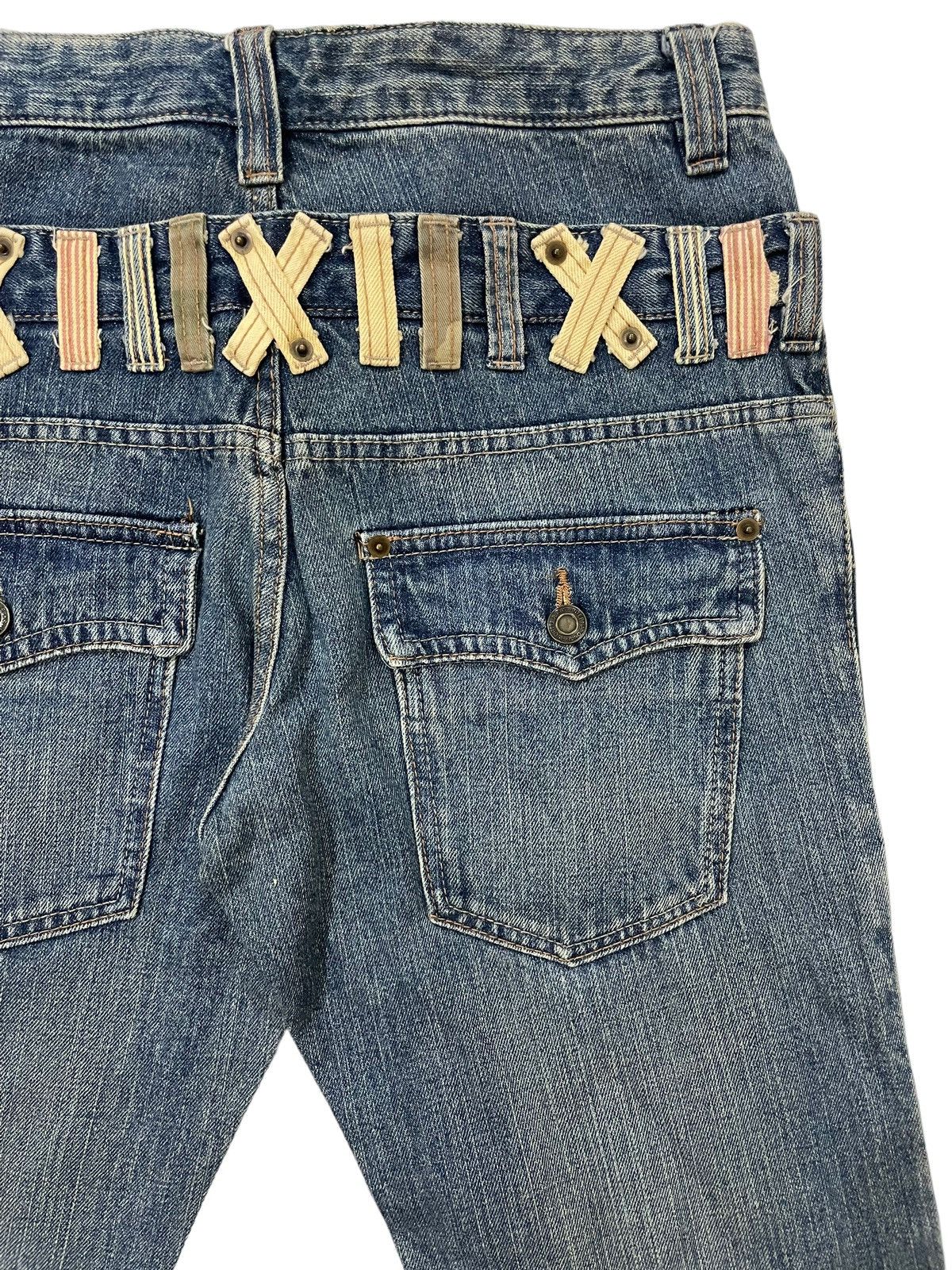 Japanese Brand × Seditionaries × Vintage Vtg Japanese Brand Double Waist Faded Bondage Punk Jeans Size US 30 / EU 46 - 12 Thumbnail