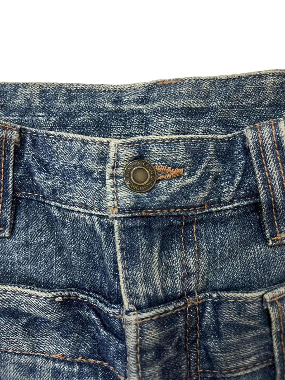 Japanese Brand × Seditionaries × Vintage Vtg Japanese Brand Double Waist Faded Bondage Punk Jeans Size US 30 / EU 46 - 7 Thumbnail