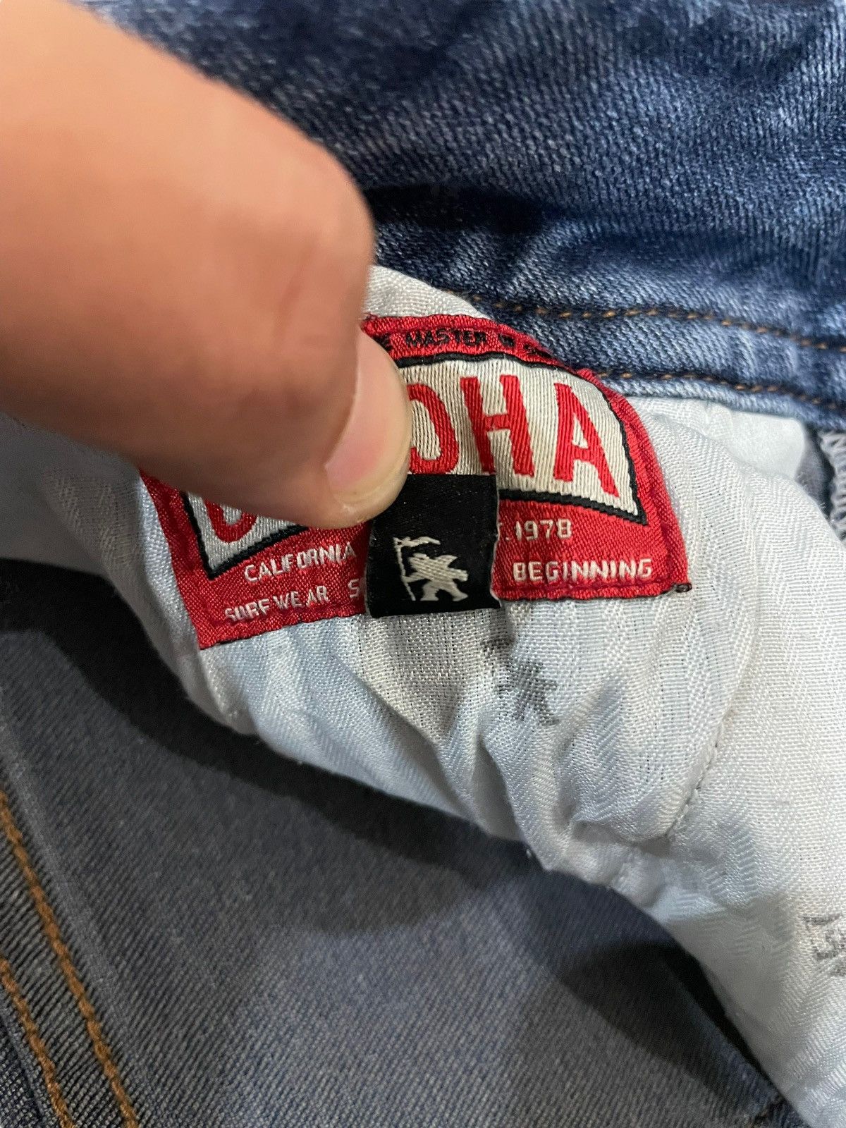 Gotcha × Seditionaries Y2k Vtg Gotcha Distressed Faded Patchwork Stretch Jeans Size US 34 / EU 50 - 9 Thumbnail