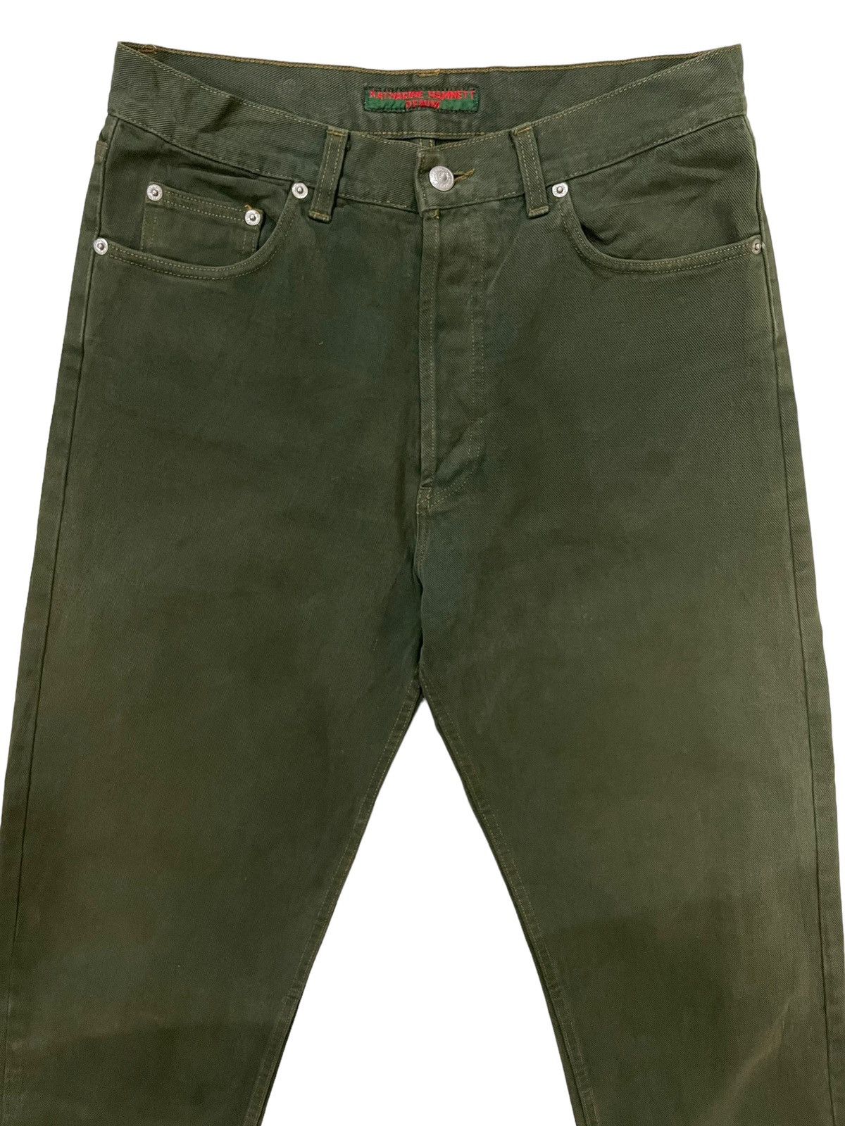 Katharine Hamnett London 90s Vtg Katharine Hamnett Camo Baumwolle Faded Button Jeans Size US 32 / EU 48 - 3 Thumbnail