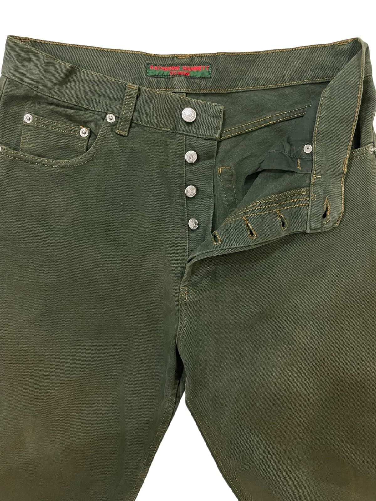 Katharine Hamnett London 90s Vtg Katharine Hamnett Camo Baumwolle Faded Button Jeans Size US 32 / EU 48 - 7 Thumbnail