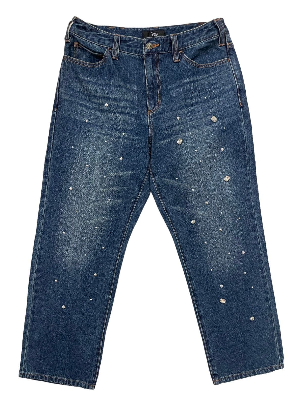 Japanese Brand × Seditionaries Vintage Japanese Brand Diamond / Swarovski Designer Denime Size 31" - 1 Thumbnail
