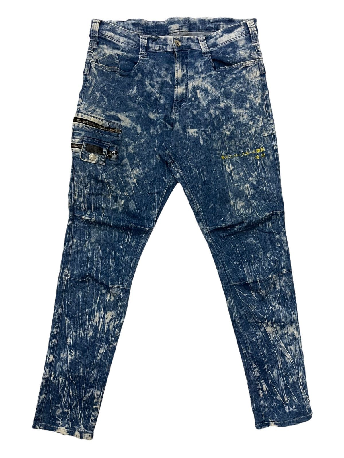 Japanese Brand × Seditionaries Vintage Japanese Brand Splash Acid Wash Slim Fit Denime Size US 35 - 1 Thumbnail