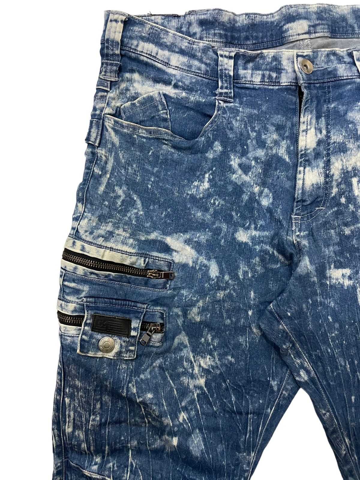 Japanese Brand × Seditionaries Vintage Japanese Brand Splash Acid Wash Slim Fit Denime Size US 35 - 4 Thumbnail