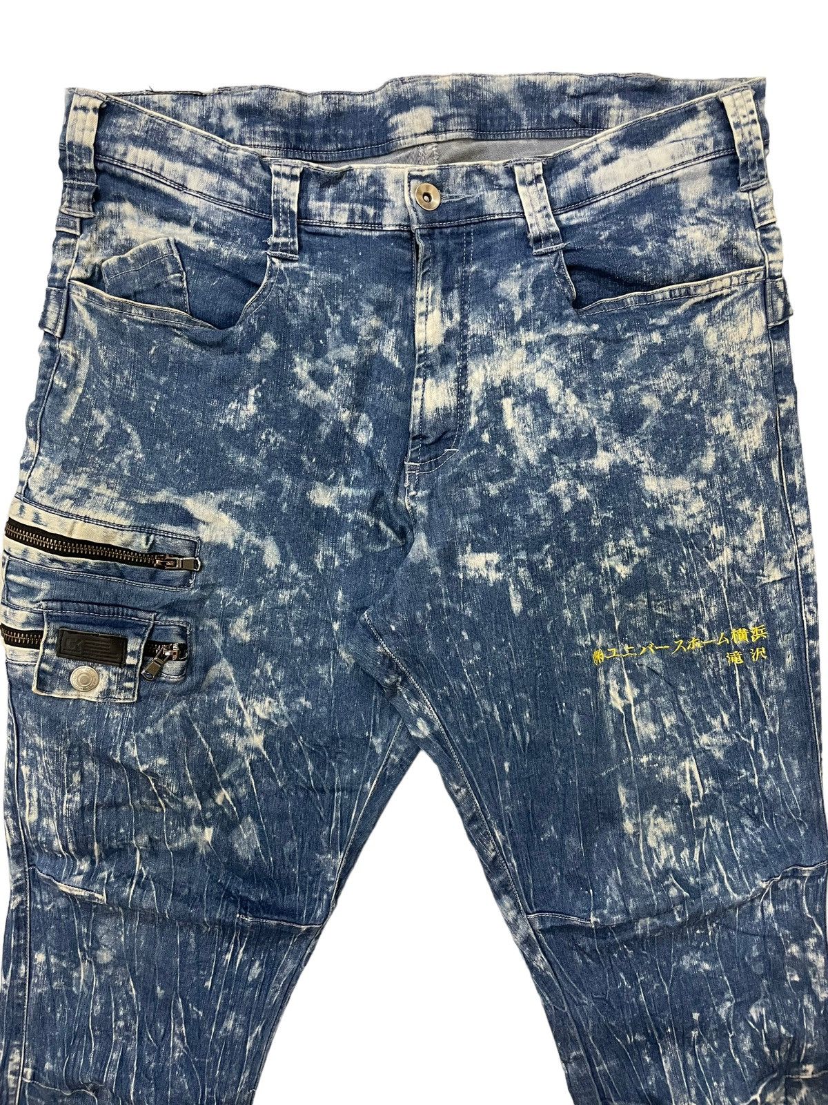 Japanese Brand × Seditionaries Vintage Japanese Brand Splash Acid Wash Slim Fit Denime Size US 35 - 3 Thumbnail