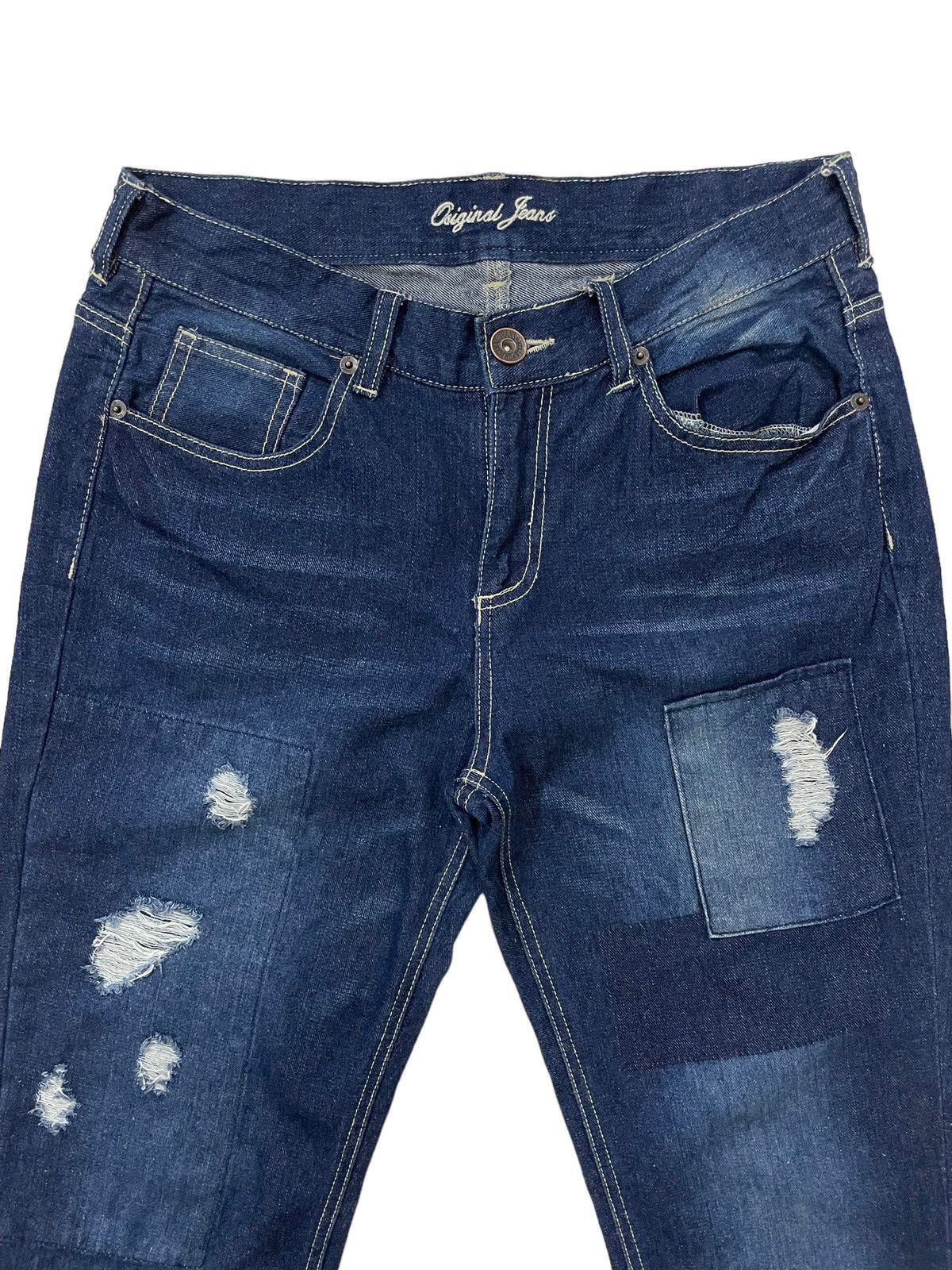 Japanese Brand × Seditionaries Vintage Japanese Brand Distress Patchwork Slim Fit Denime Size US 31 - 3 Thumbnail