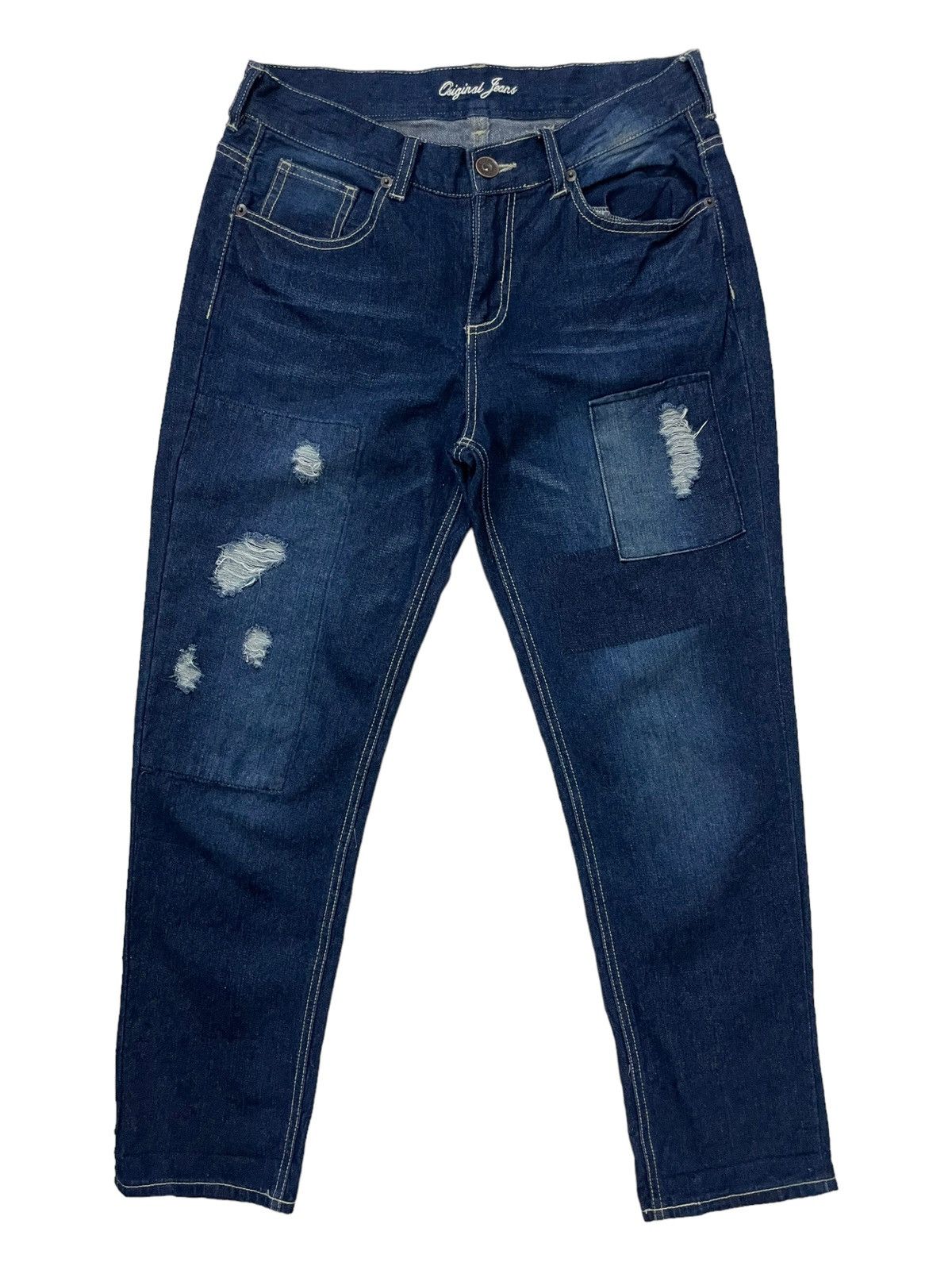 Japanese Brand × Seditionaries Vintage Japanese Brand Distress Patchwork Slim Fit Denime Size US 31 - 1 Thumbnail