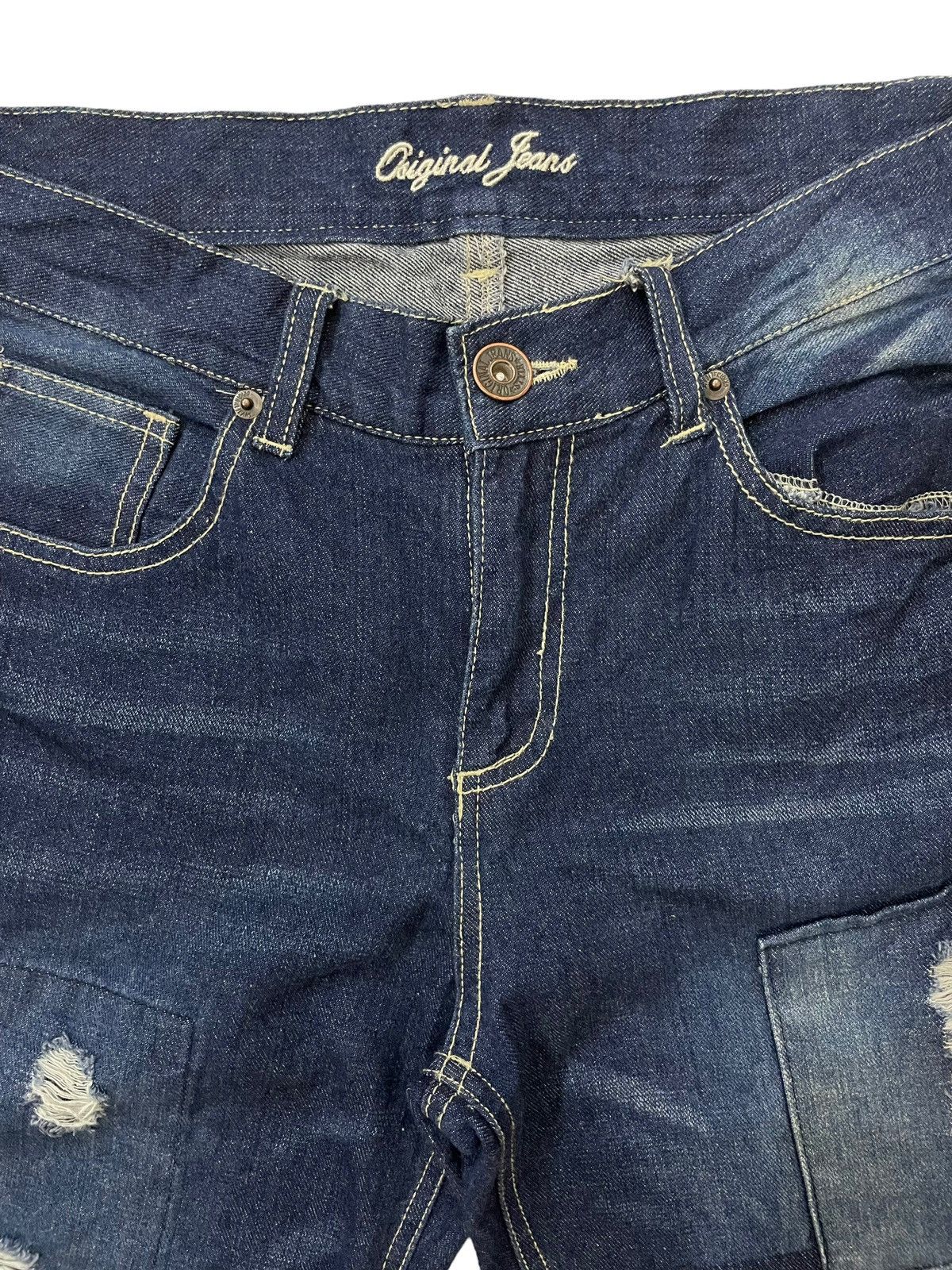 Japanese Brand × Seditionaries Vintage Japanese Brand Distress Patchwork Slim Fit Denime Size US 31 - 7 Thumbnail