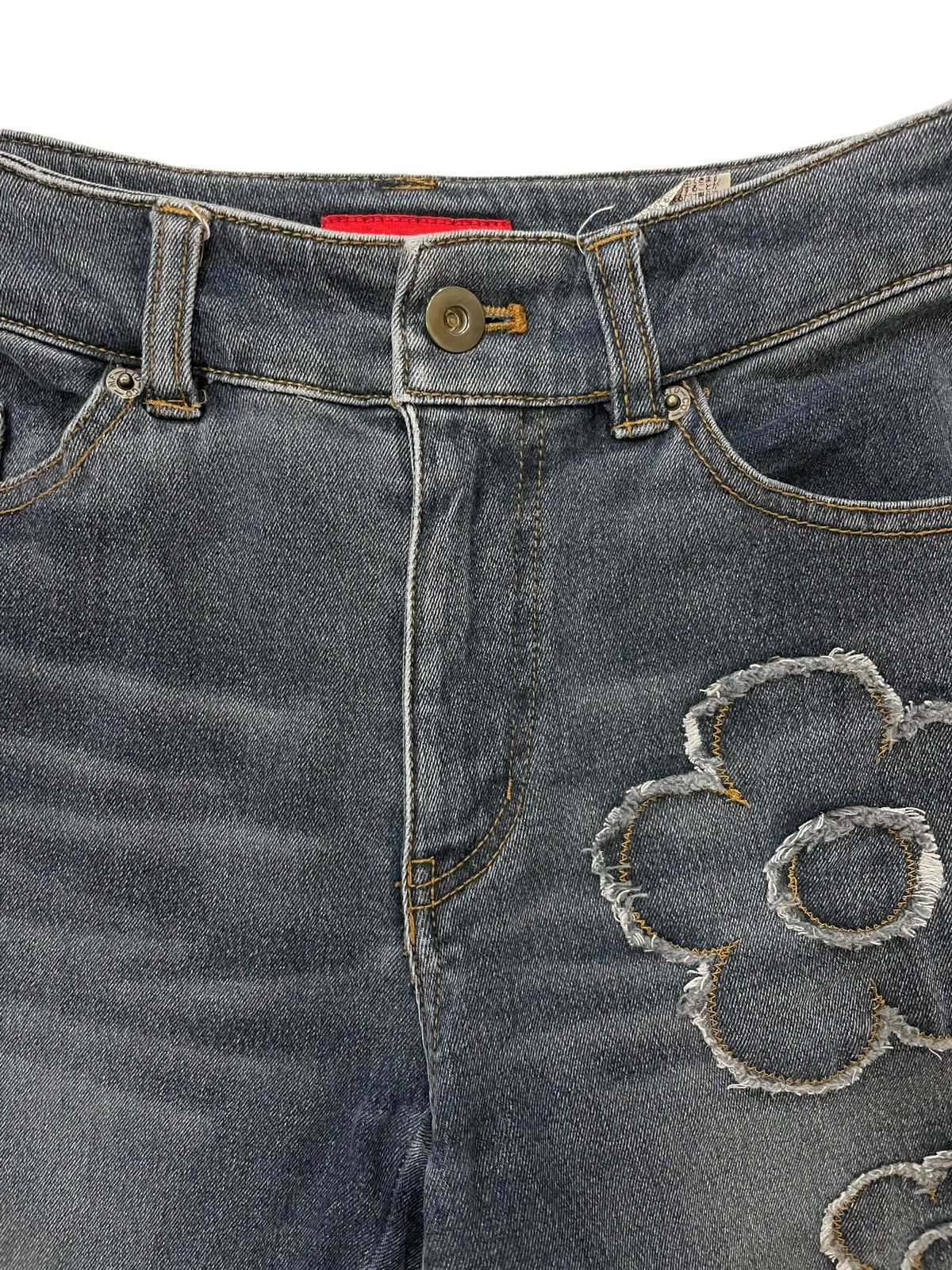Japanese Brand Vintage Passione Flared / Bootcut Embroidered Flower Design Size 26" / US 2 / IT 38 - 6 Thumbnail
