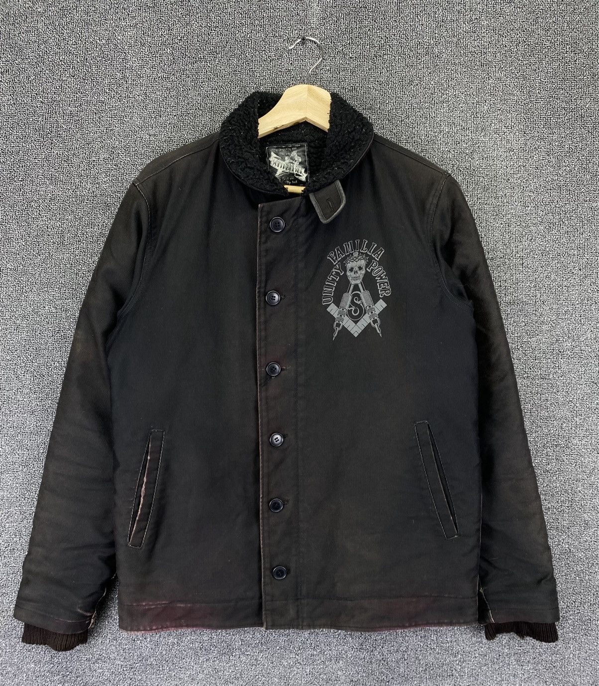 SOFTMACHINE Vintage Familia Unity Power Skull By Soft Machine Fur Jacket Size US M / EU 48-50 / 2 - 4 Thumbnail