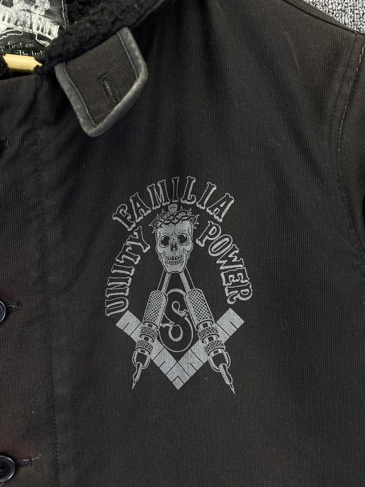 SOFTMACHINE Vintage Familia Unity Power Skull By Soft Machine Fur Jacket Size US M / EU 48-50 / 2 - 5 Thumbnail