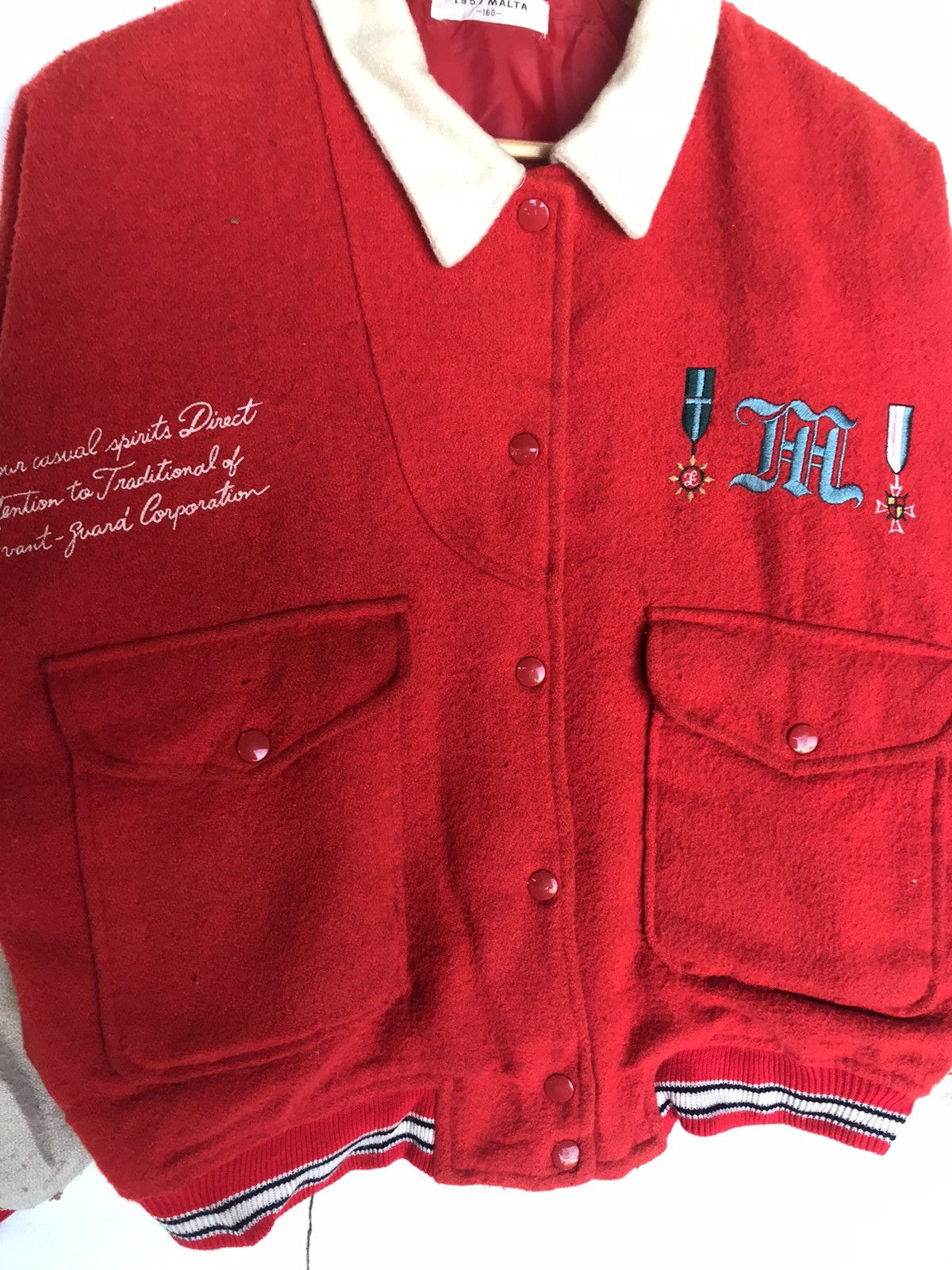 Vintage RARE Vintage Malta Varsity Letterman Jacket Wool Size US M / EU 48-50 / 2 - 5 Thumbnail