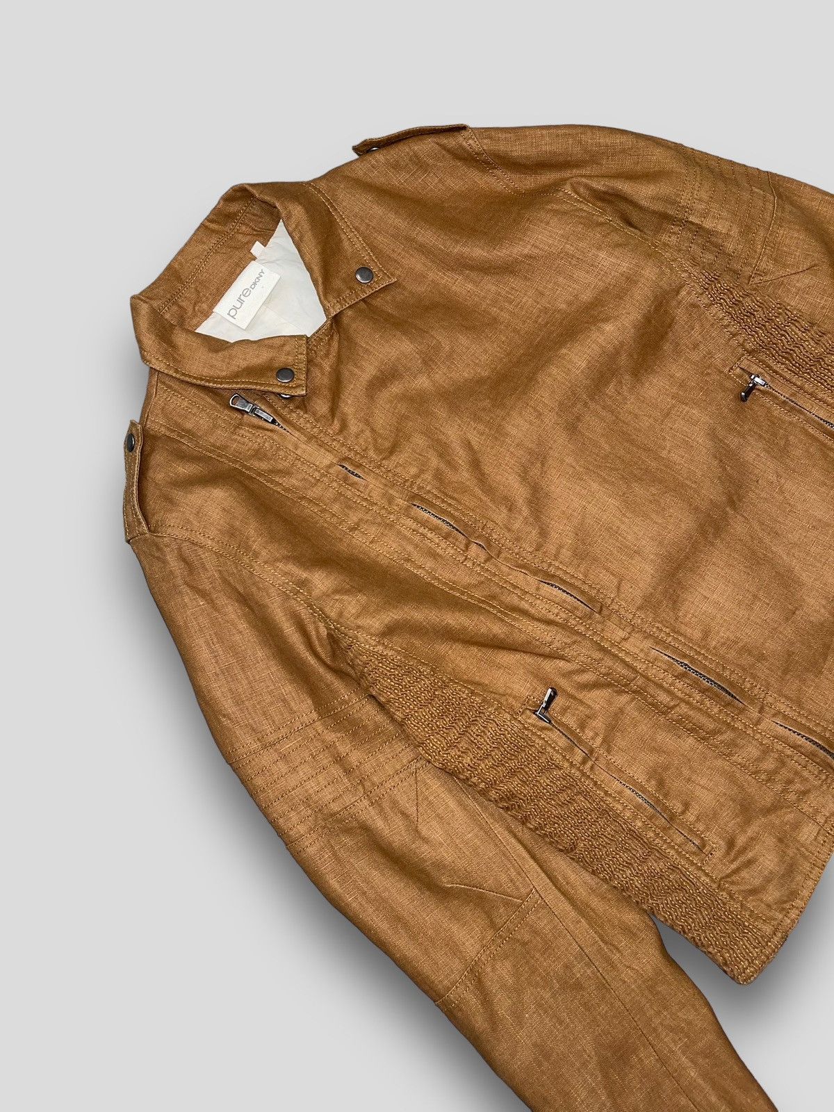 DKNY × Donna Karan Archive Donna Karan Balmain Like Beige Biker Light Jacket Size US S / EU 44-46 / 1 - 5 Thumbnail