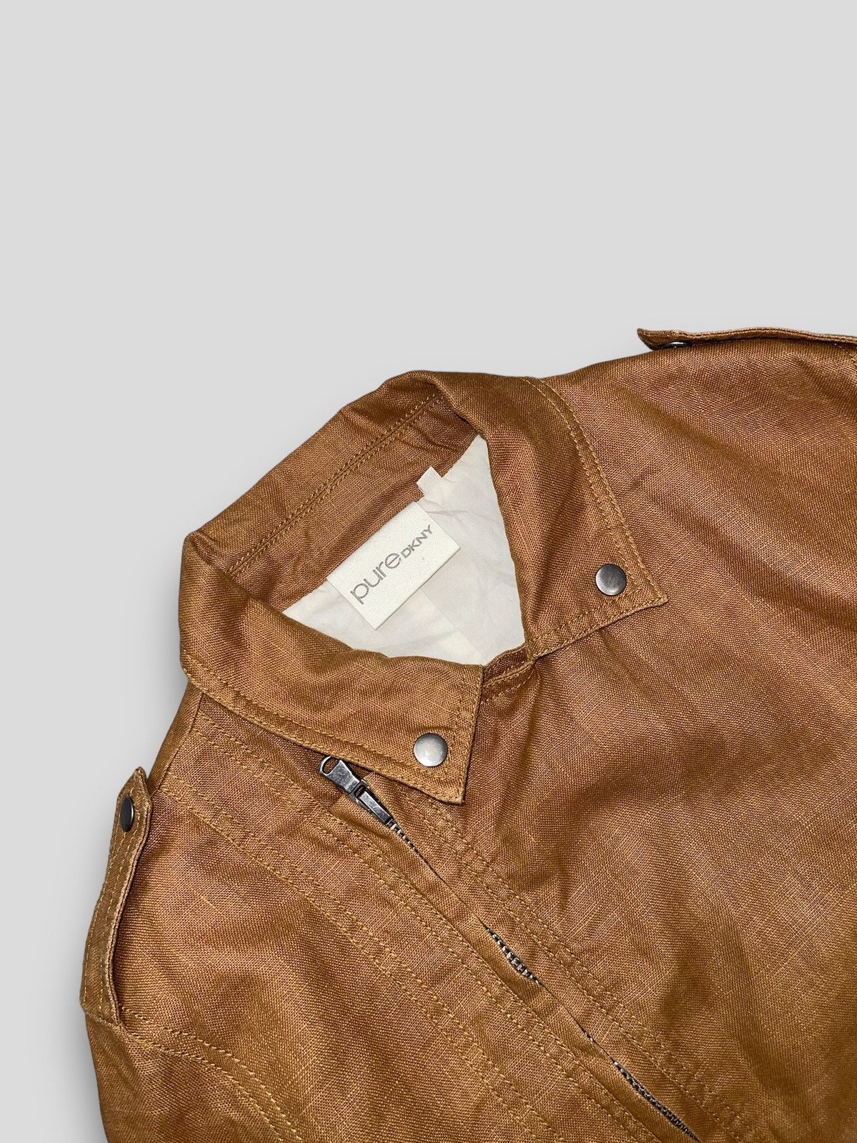 DKNY × Donna Karan Archive Donna Karan Balmain Like Beige Biker Light Jacket Size US S / EU 44-46 / 1 - 13 Thumbnail