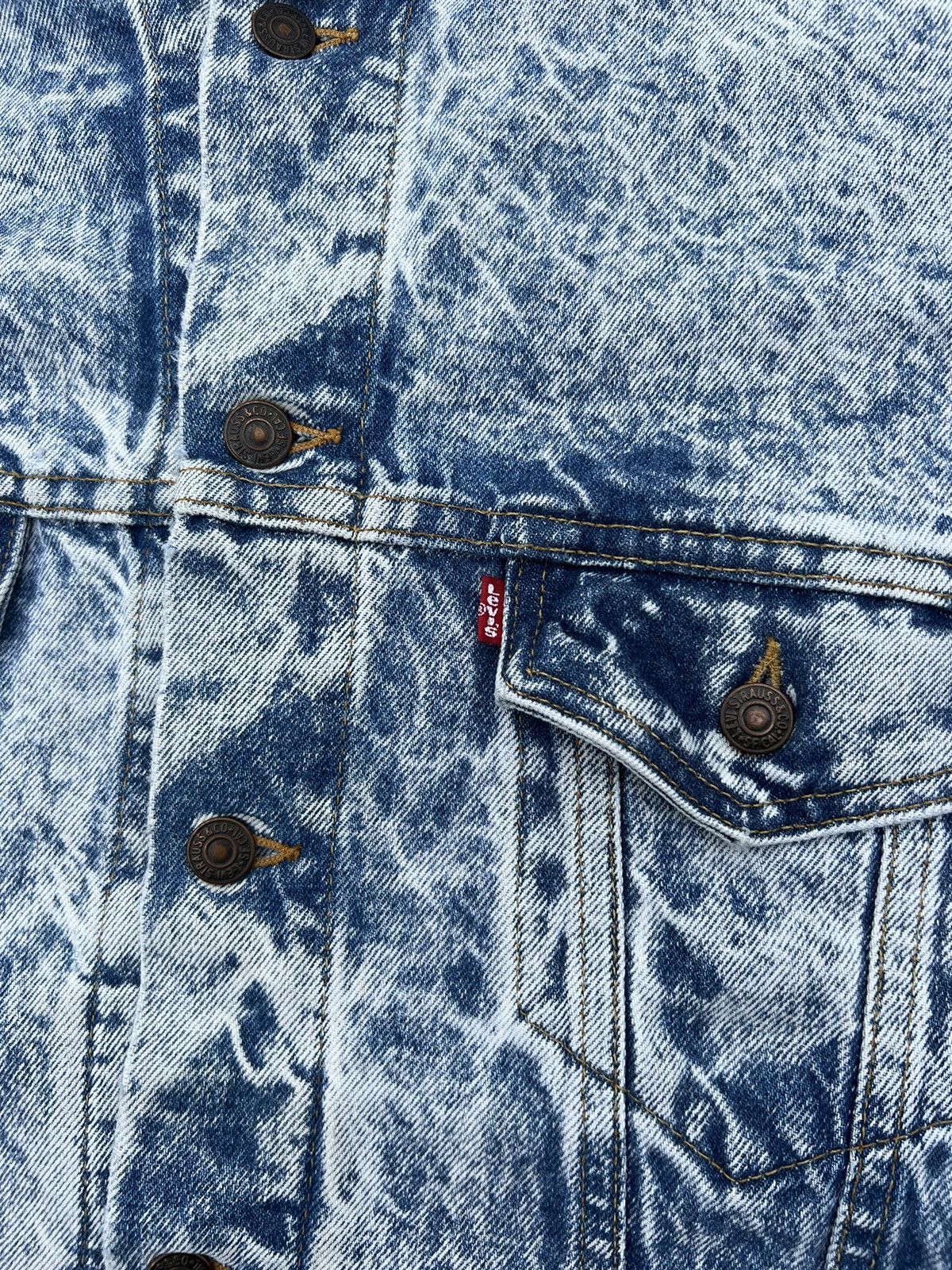 Levi's 80s 90s Levi’s Made in Usa Acid Washed Trucker Denim Jacket Size US L / EU 52-54 / 3 - 3 Thumbnail