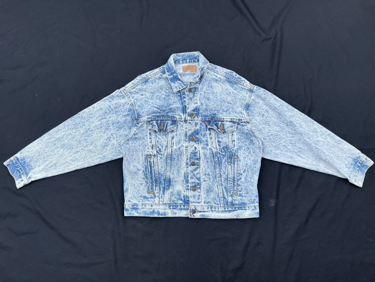Levi's 80s 90s Levi’s Made in Usa Acid Washed Trucker Denim Jacket Size US L / EU 52-54 / 3 - 1 Thumbnail