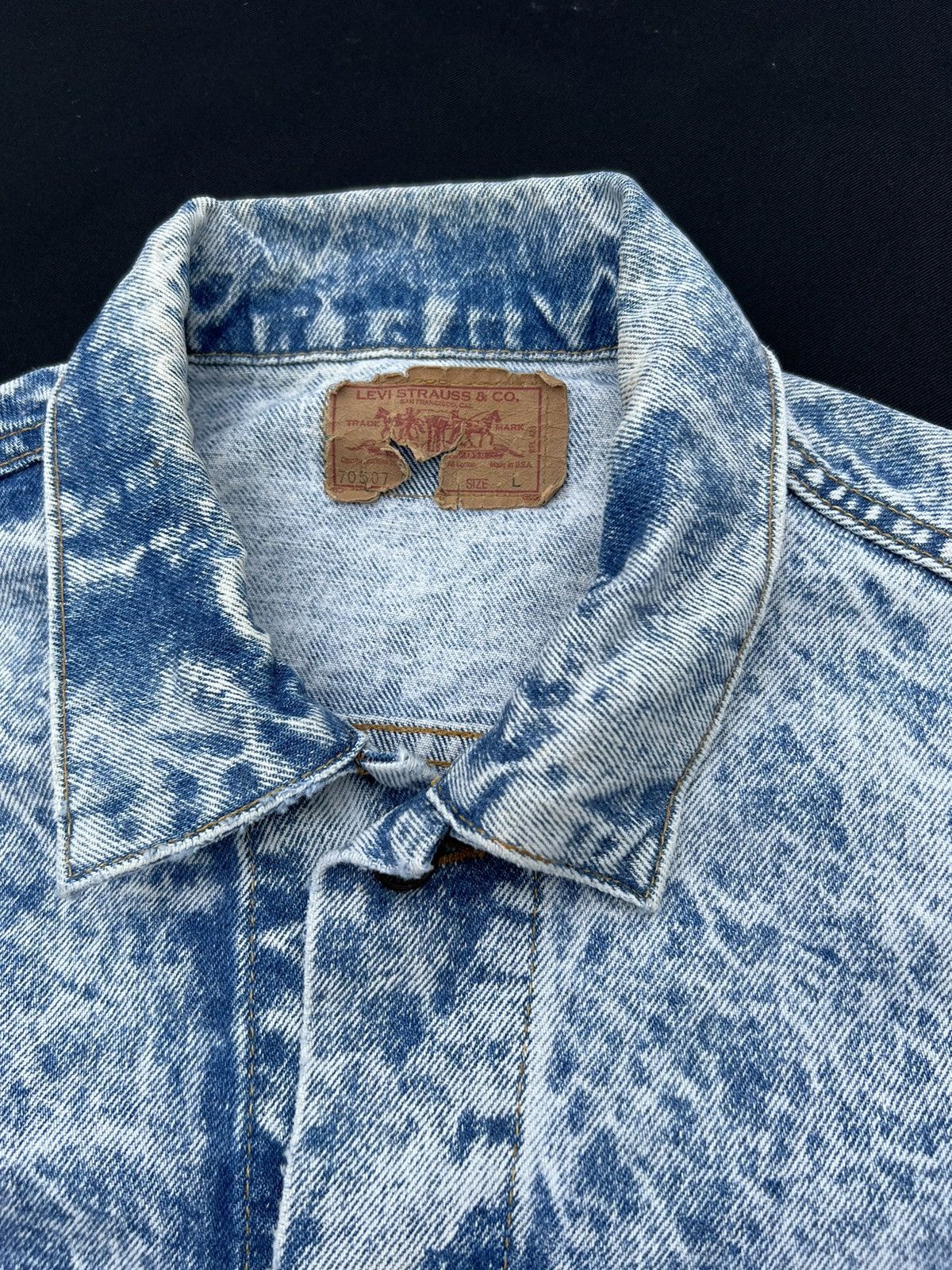 Levi's 80s 90s Levi’s Made in Usa Acid Washed Trucker Denim Jacket Size US L / EU 52-54 / 3 - 4 Thumbnail