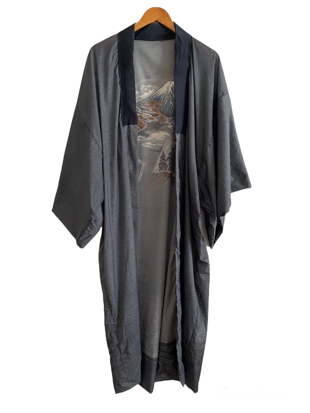 Japanese Brand × Vintage Kimono Long Cardigan Japanese Traditional Wear Trench Coat Size US XL / EU 56 / 4 - 2 Thumbnail