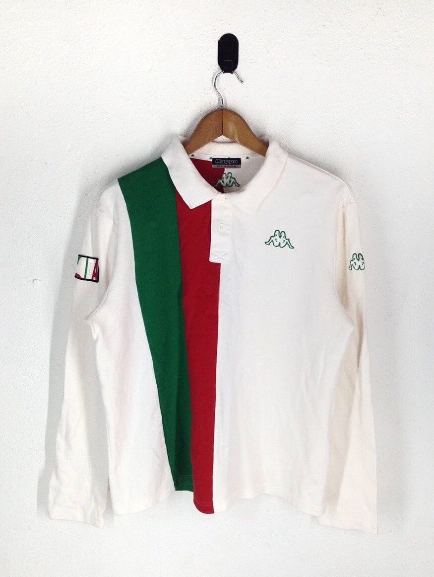 Kappa × Vintage Kappa Button long sleeve stripe Collar Size US XL / EU 56 / 4 - 1 Thumbnail