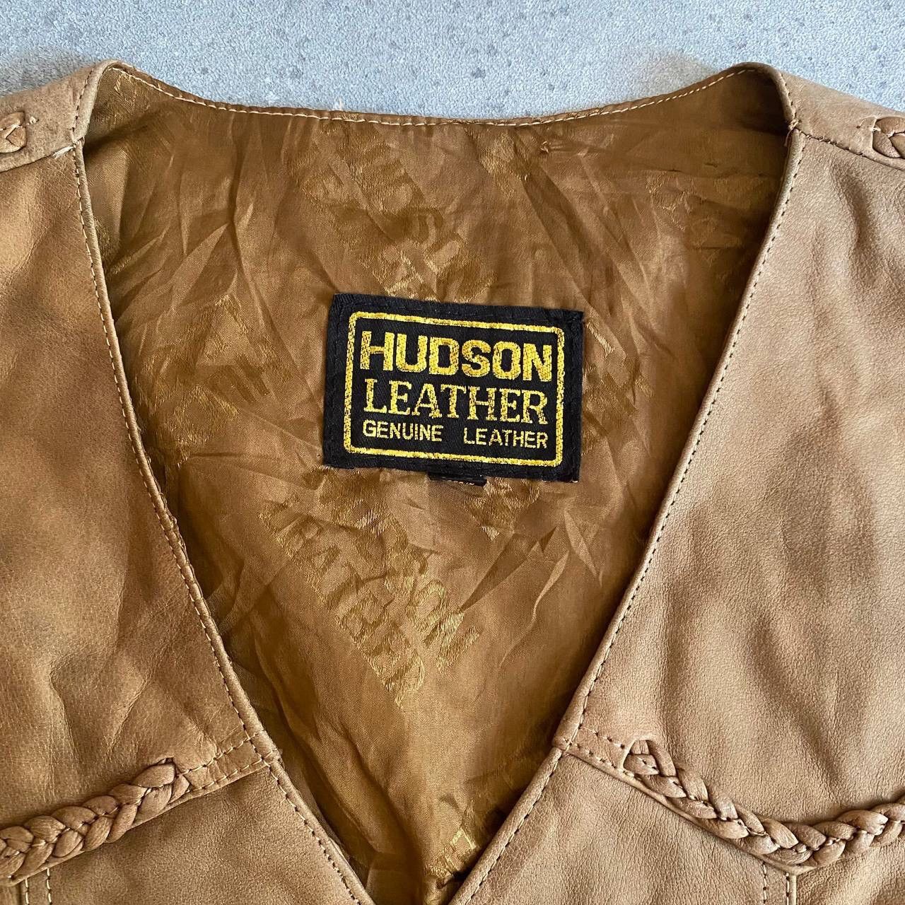 90s Vintage Genuine Leather Biker Vest Jacket