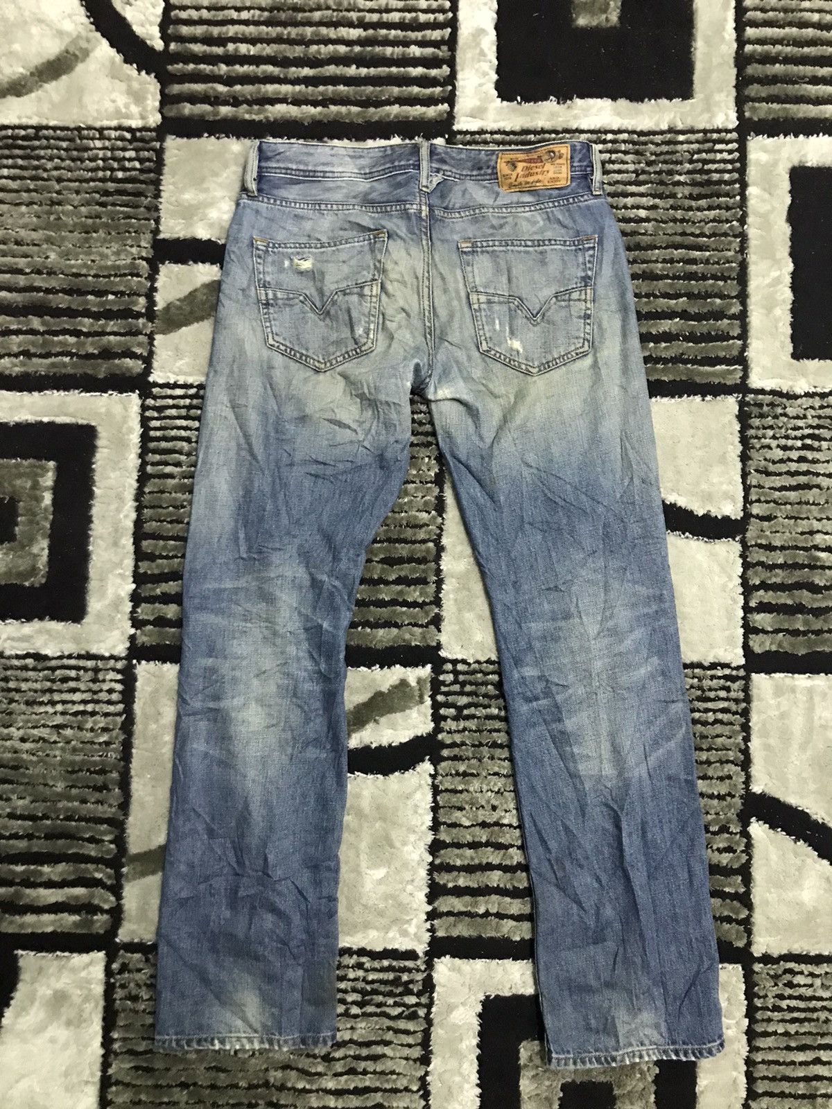 Diesel rusty wash distressed blue denim jeans