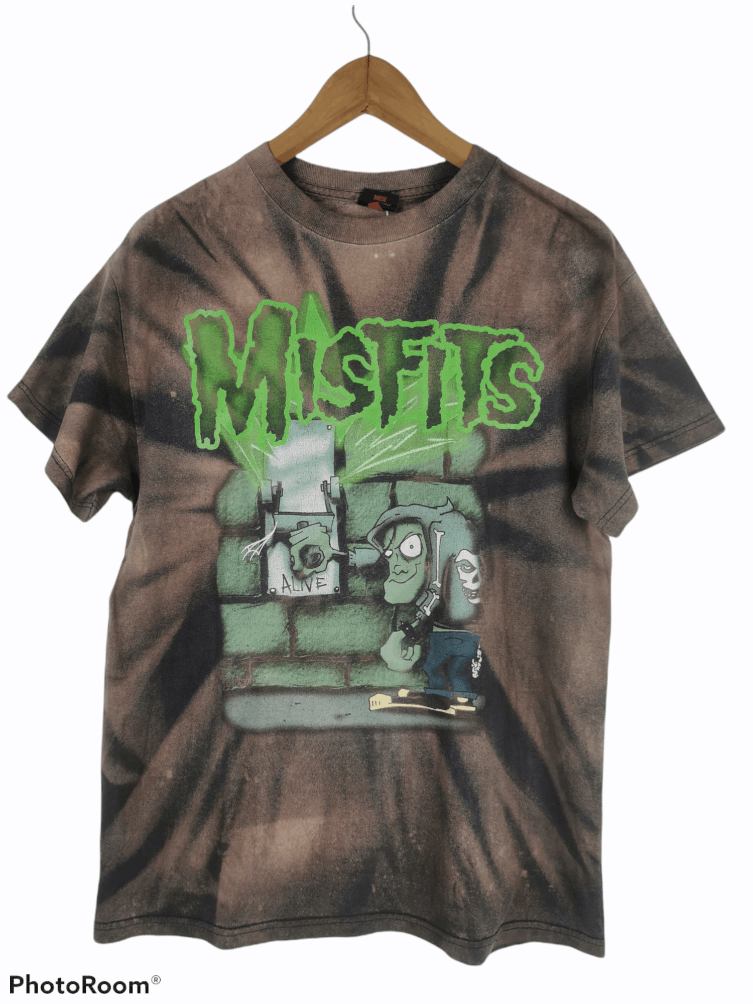 Y2K Misfits Acid Wash Cinderblock Band Tee