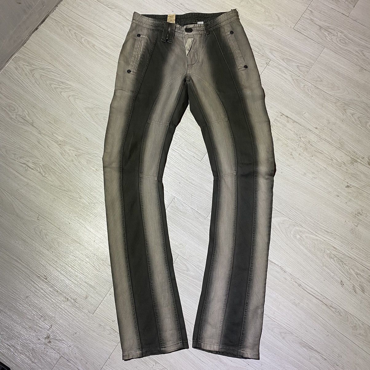 Pre-owned John Galliano Bow Cut Jeans In Stripe