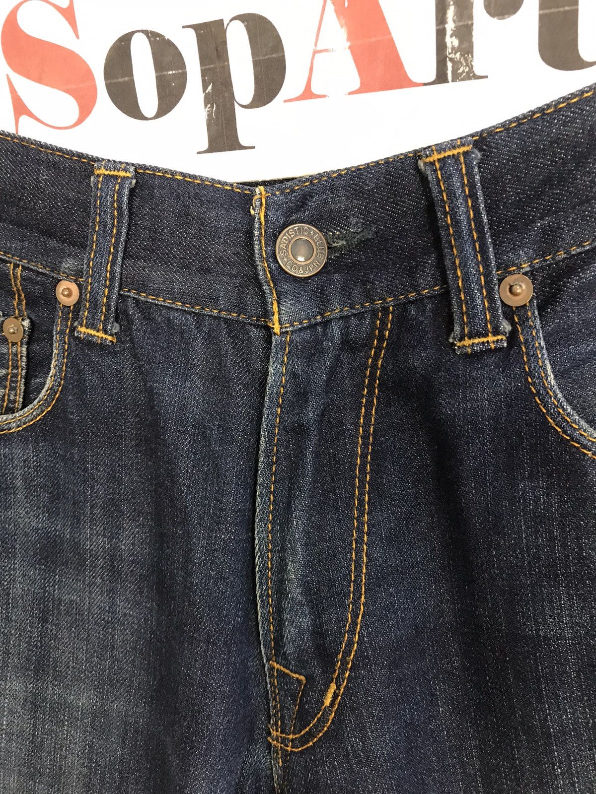 Japanese Brand × Vintage Vintage Sadistic Blue Indigo Denim Design Size US 30 / EU 46 - 6 Thumbnail