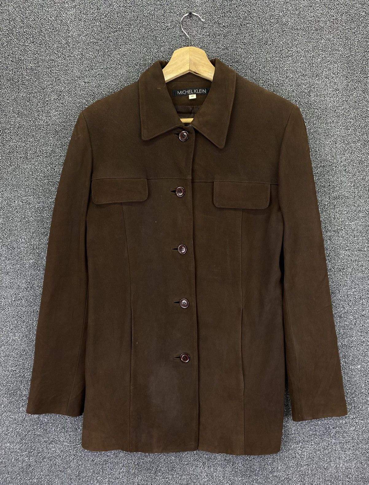 Leather Vintage Michel Klein Sheep Leather Coats Button Up Jacket Size XS / US 0-2 / IT 36-38 - 1 Thumbnail