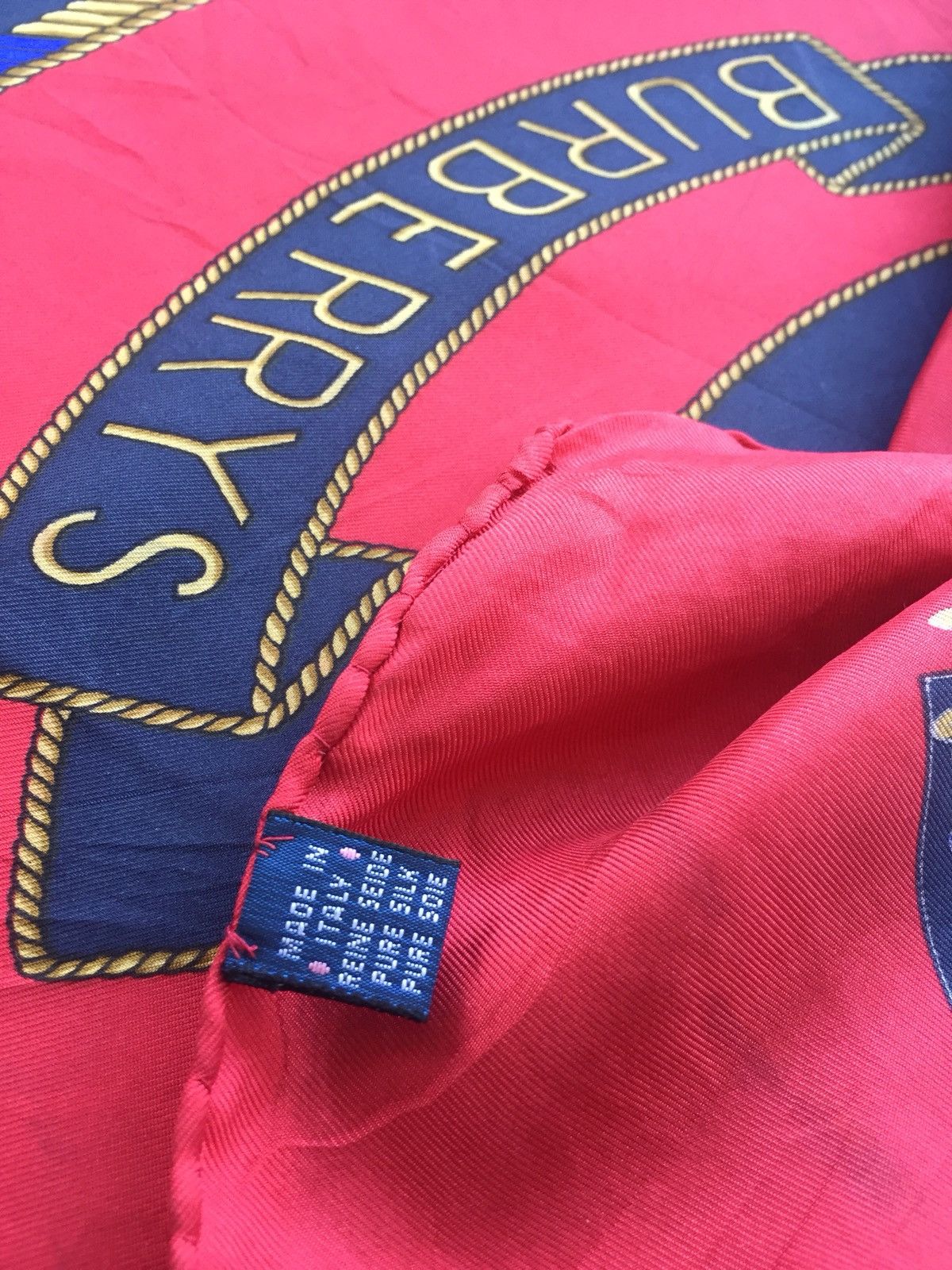 Burberry DOPE🔥Burberry England Trademark Logo Silk Scarves Size ONE SIZE - 6 Thumbnail