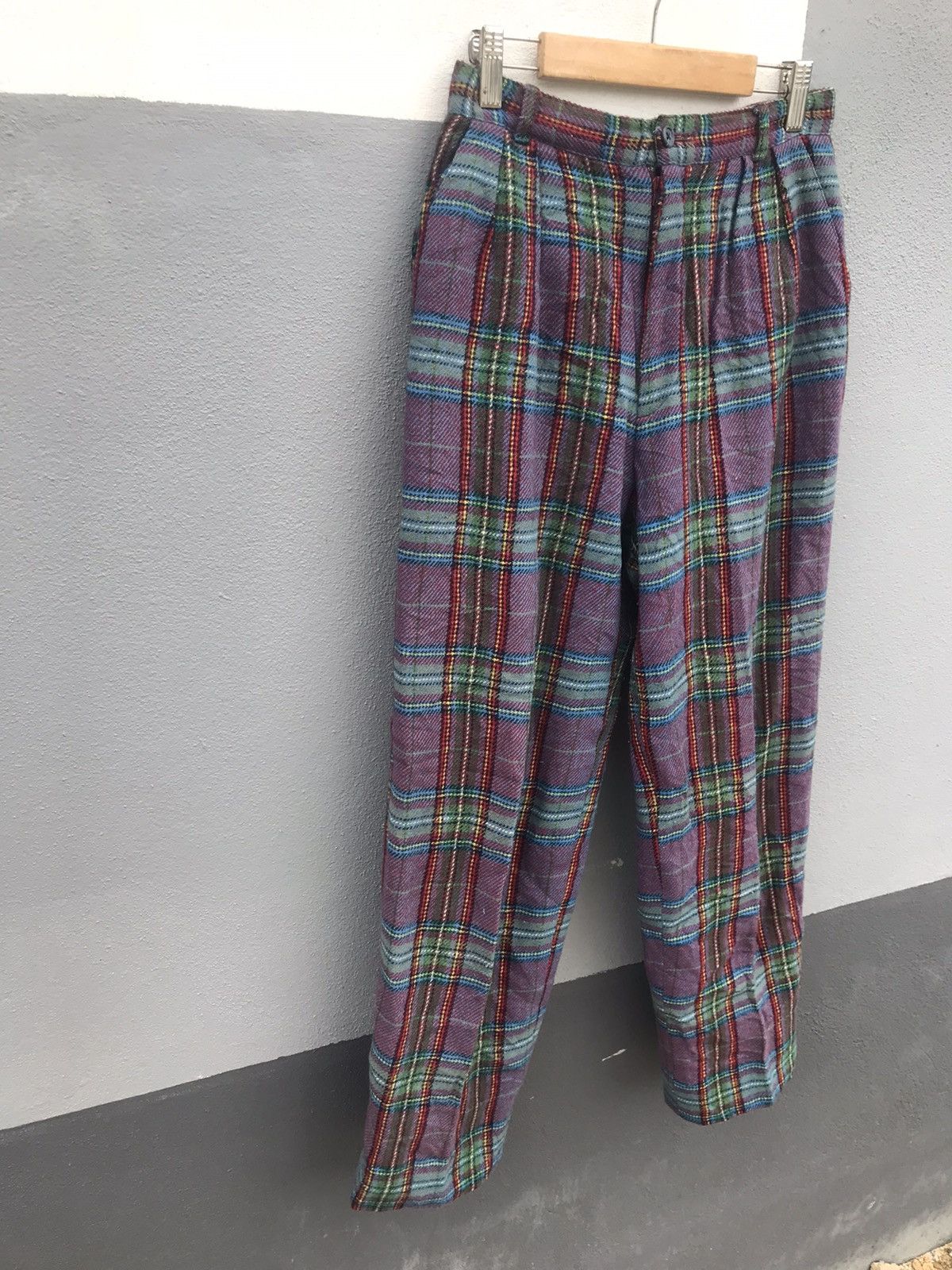 Vintage vintage tartan casual pants Size US 26 / EU 42 - 3 Thumbnail