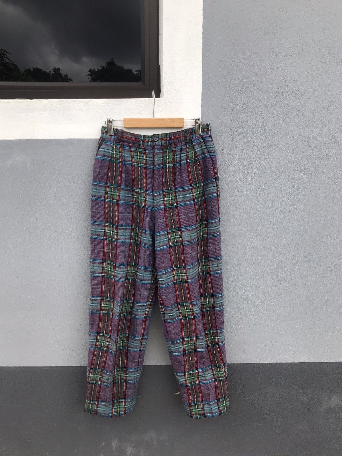 Vintage vintage tartan casual pants Size US 26 / EU 42 - 1 Thumbnail