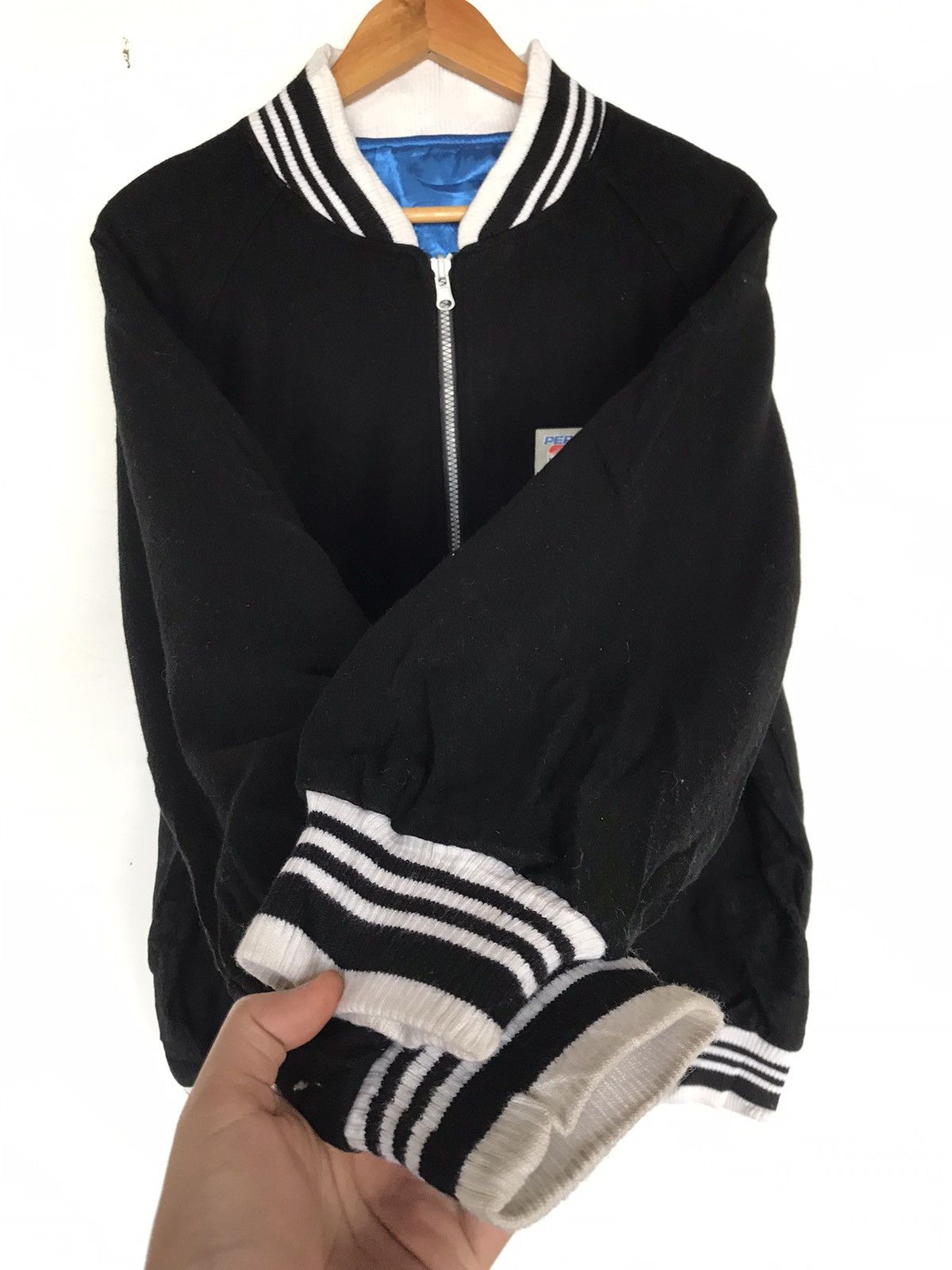 Pepsi Vintage Pepsi Varsity Jacket Satin Reversible Jacket Size US L / EU 52-54 / 3 - 7 Thumbnail