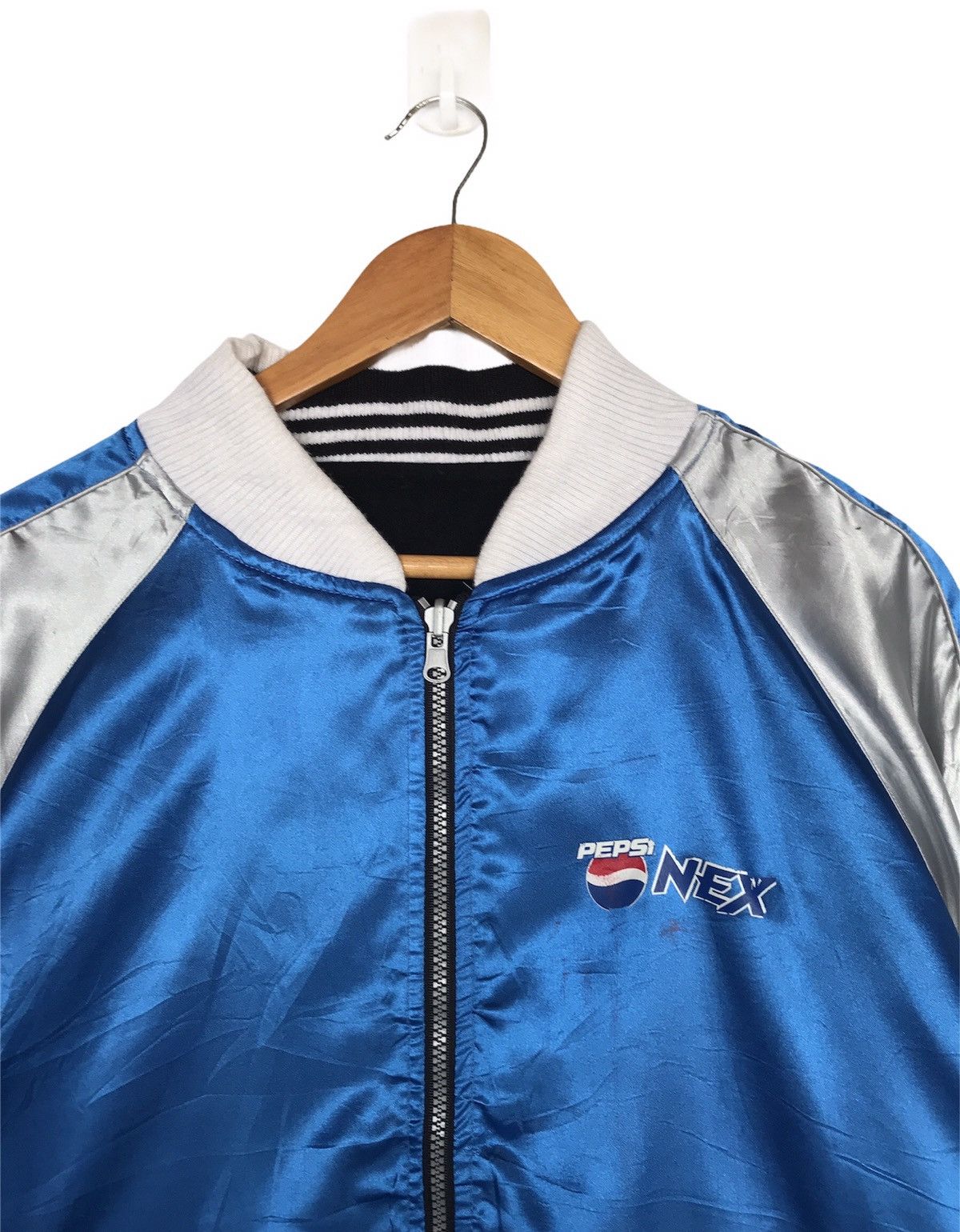 Pepsi Vintage Pepsi Varsity Jacket Satin Reversible Jacket Size US L / EU 52-54 / 3 - 4 Thumbnail
