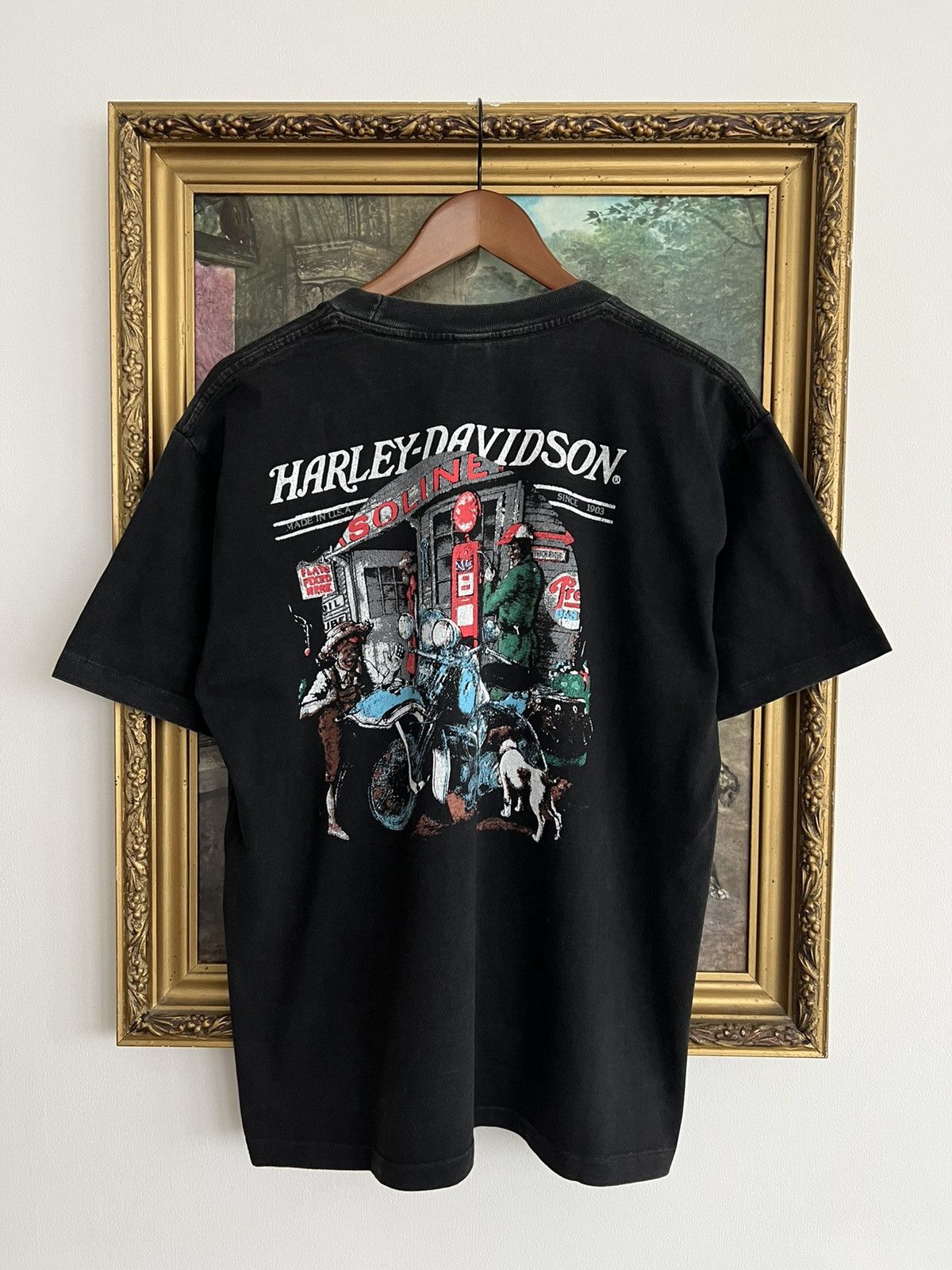 Harley Davidson Vintage 90s Harley Davidson USA Faded Black Tee Size US L / EU 52-54 / 3 - 2 Thumbnail