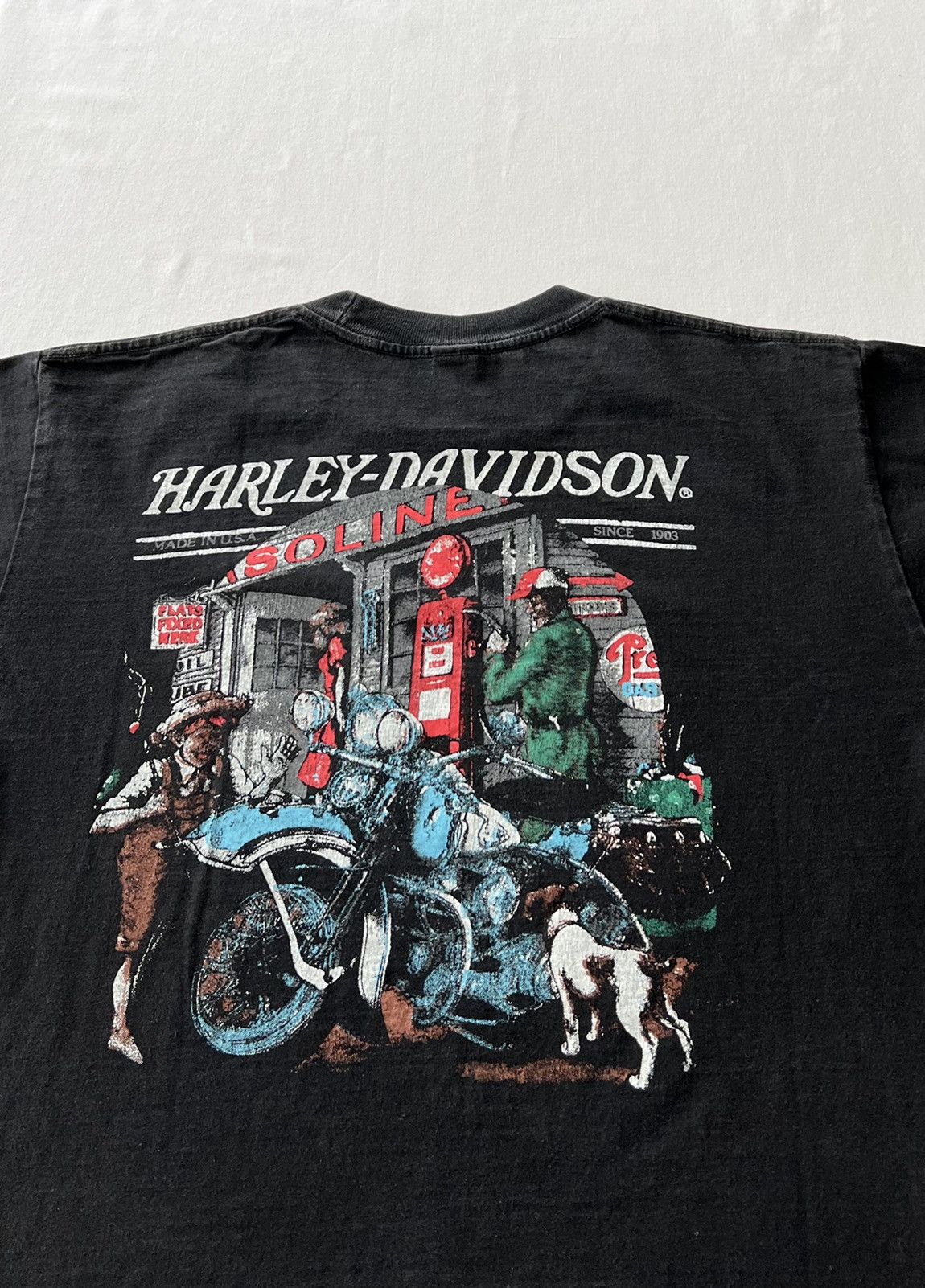 Harley Davidson Vintage 90s Harley Davidson USA Faded Black Tee Size US L / EU 52-54 / 3 - 12 Thumbnail