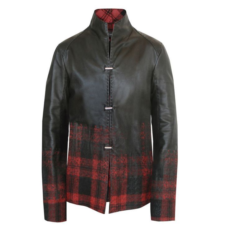 image of Yohan Serfaty x Yproject Bonded Leather & Wool Jacket. Like Julius, Yamamoto Jackets in Black w/ Re