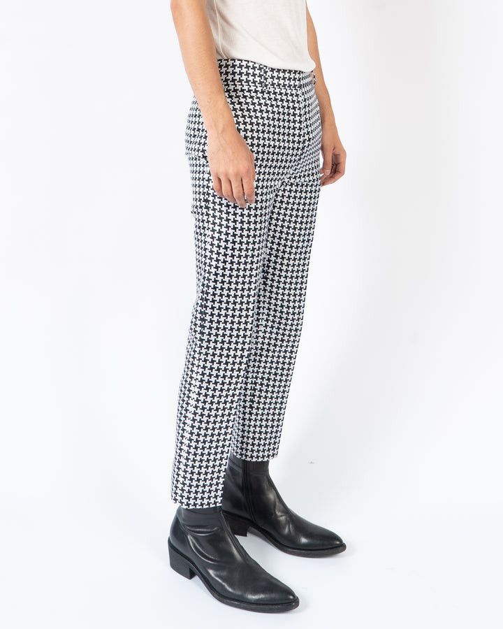 Haider Ackermann SS19 Black & White Houndstooth Silk Jacquard Trousers Size US 30 / EU 46 - 5 Thumbnail